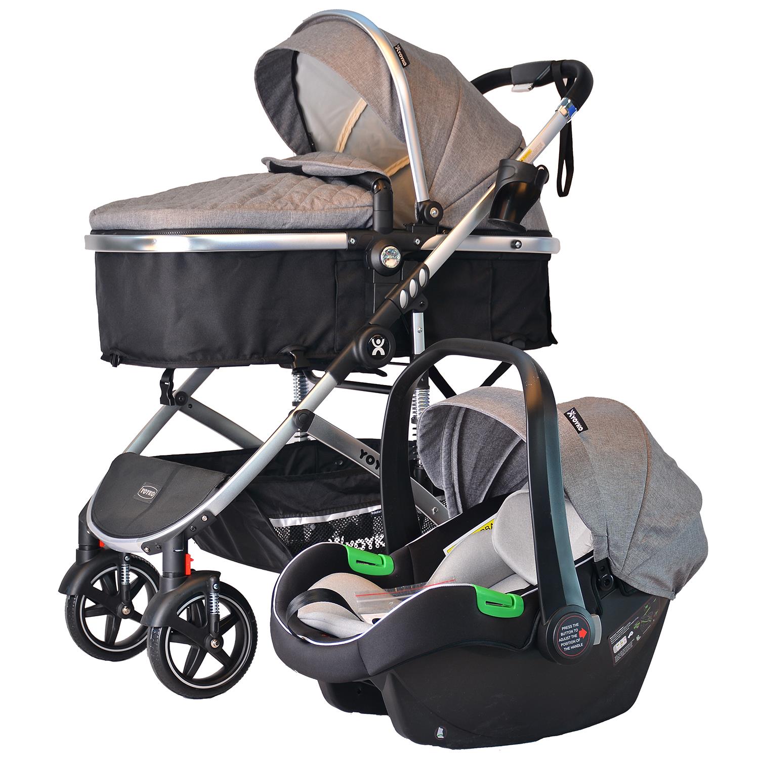 Yoyko Major Travel Sistem Bebek Arabası 3 in 1 Gri Silver