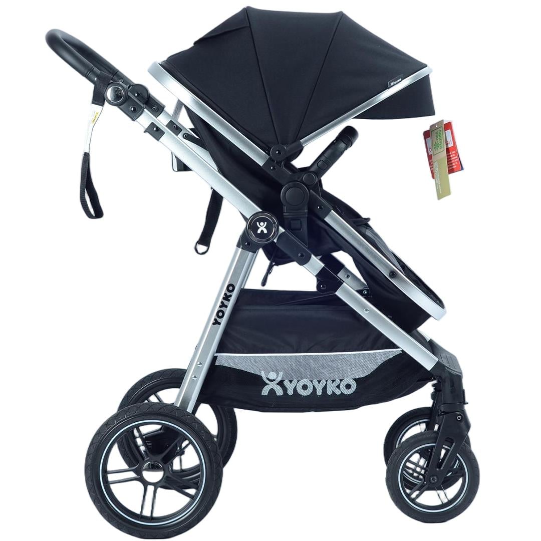 Yoyko New Luxury Travel Sistem Bebek Arabası 3 in 1 Siyah Silver