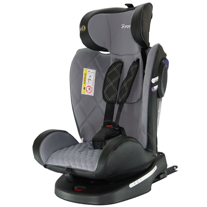 Yoyko Ultimate Dönebilir Yatabilir 0-36 Kg Deri Oto Koltuğu ISOFIX/SIP/LATCH Gri