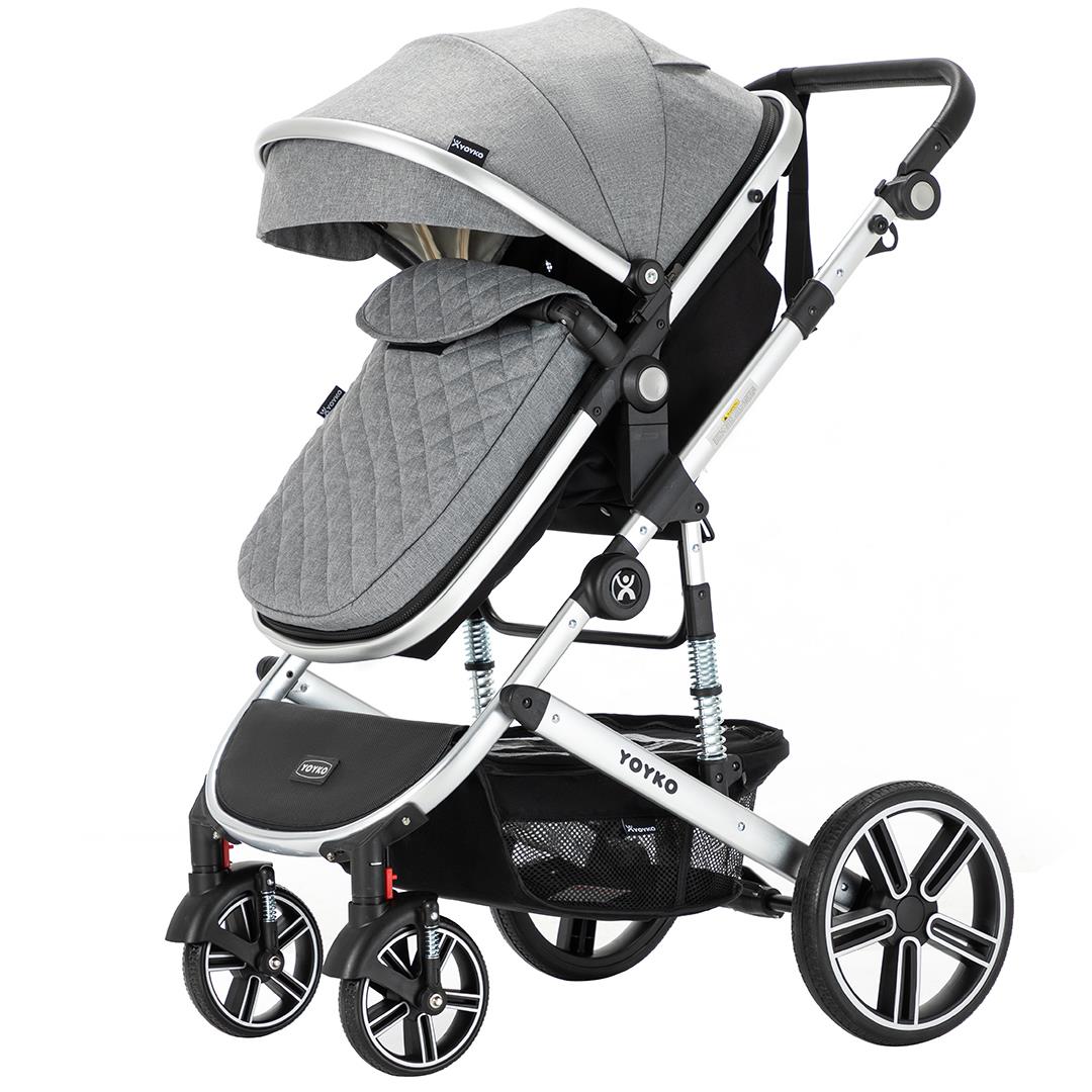 Yoyko Ultimate Travel Sistem Bebek Arabası 3 in 1 Gri Silver
