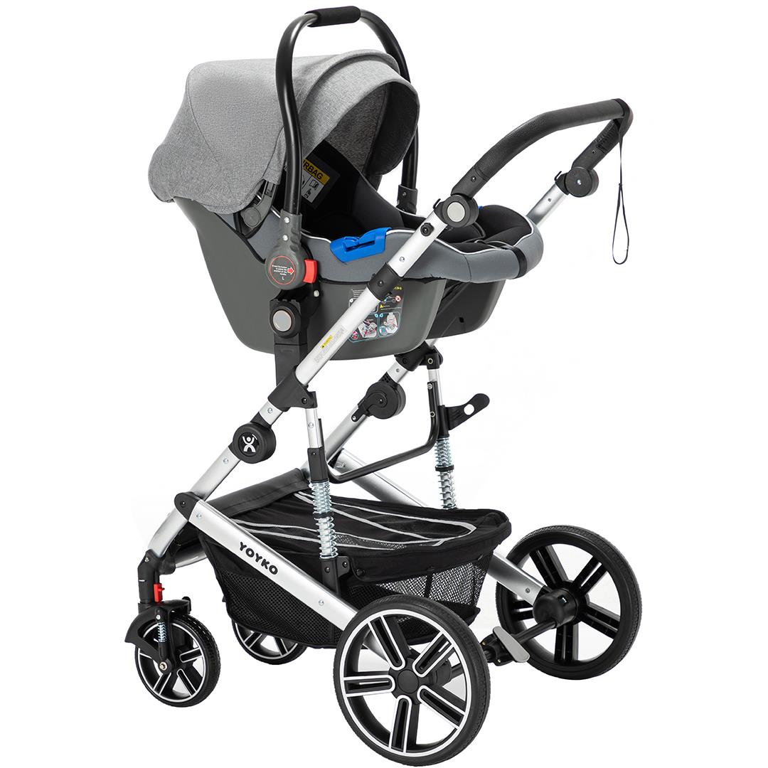 Yoyko Ultimate Travel Sistem Bebek Arabası 3 in 1 Gri Silver