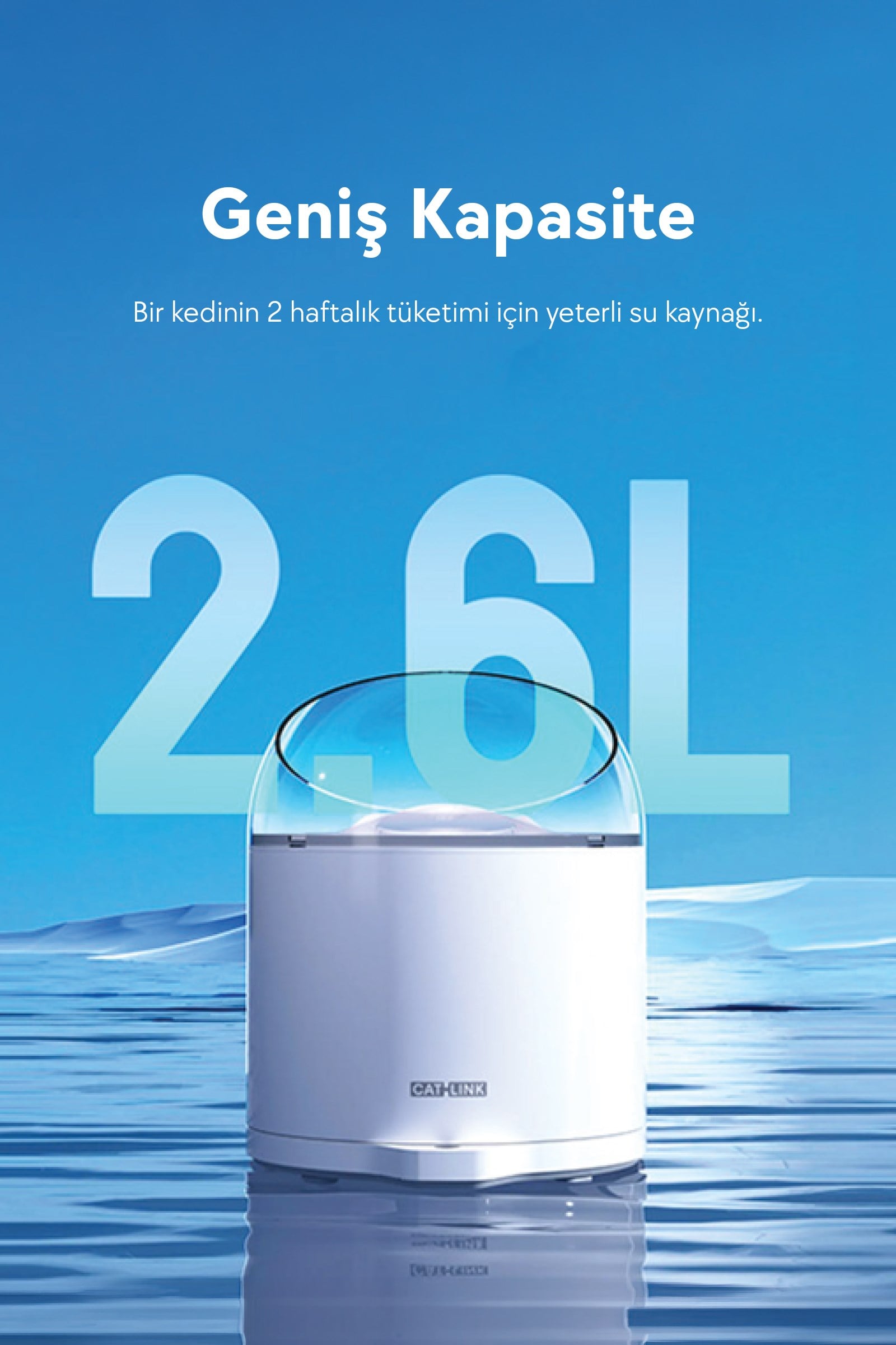 CATLINK Su Pınarı – Pure 2 UV, 2.6 Lt