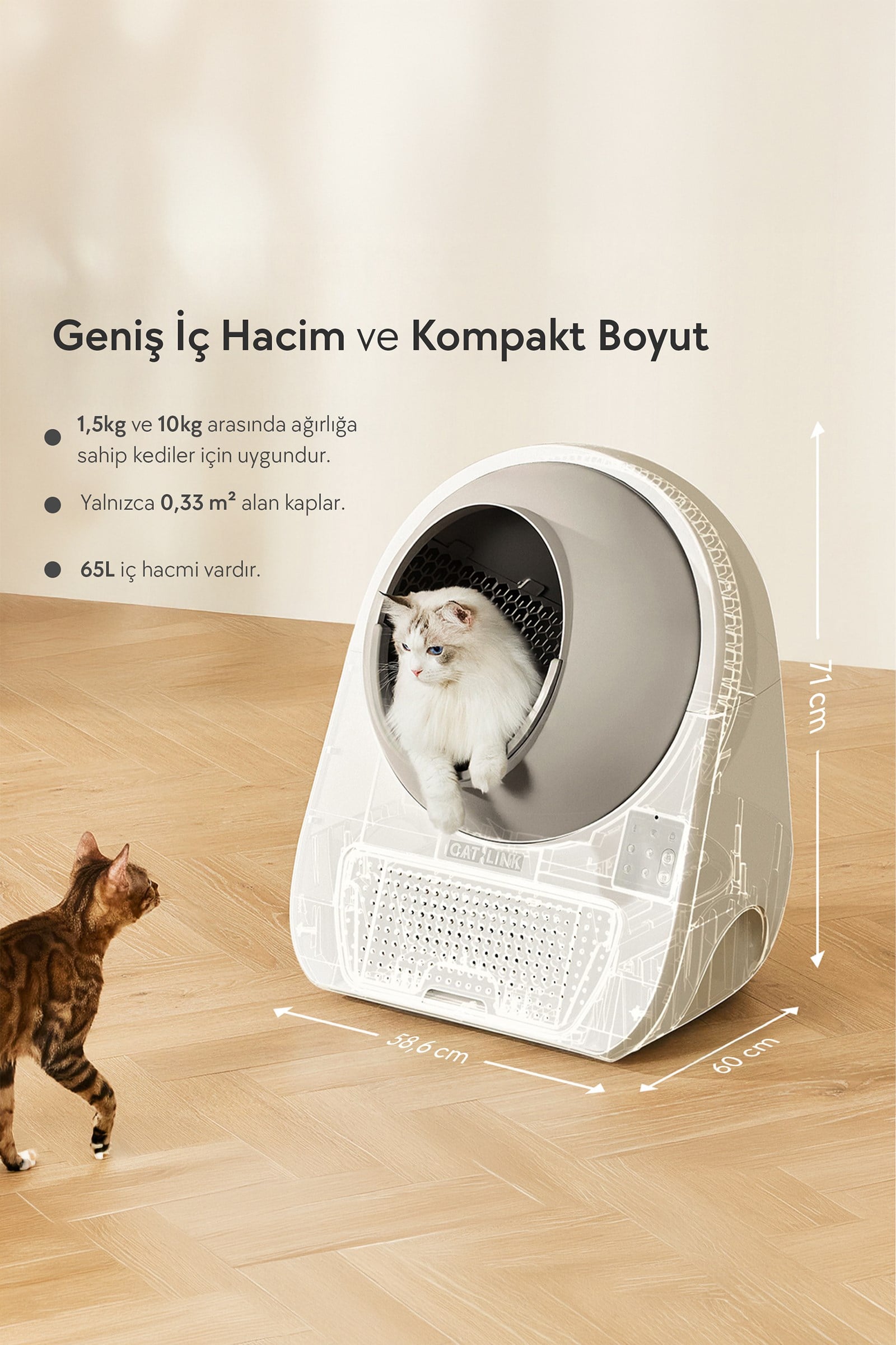 CATLINK Yapay Zekâlı Otomatik Kedi Tuvaleti - Scooper