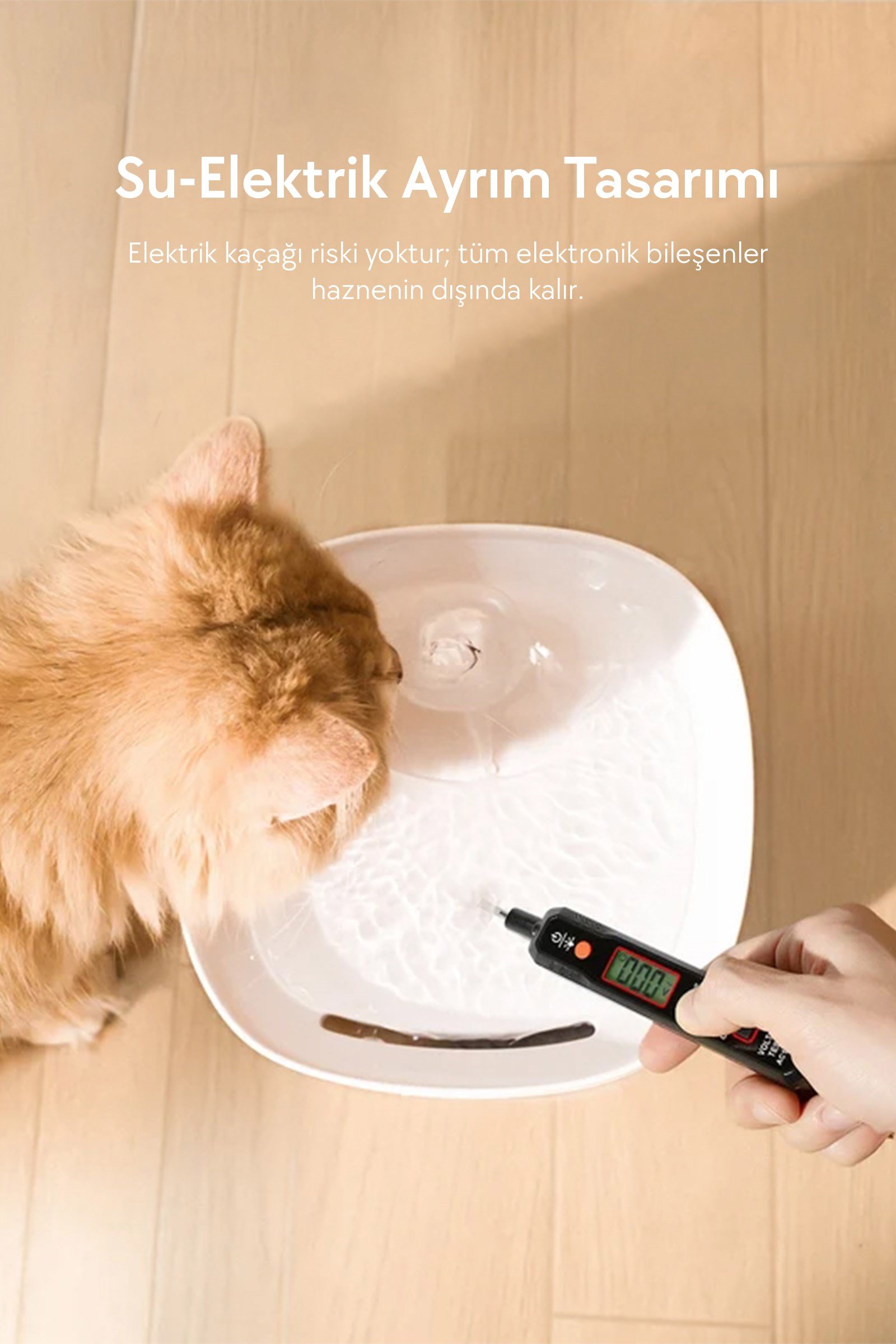 Cheerble E1 Lite Plastik Hazneli Otomatik Kedi Su Pınarı 21 X 19 X 17, 2lt
