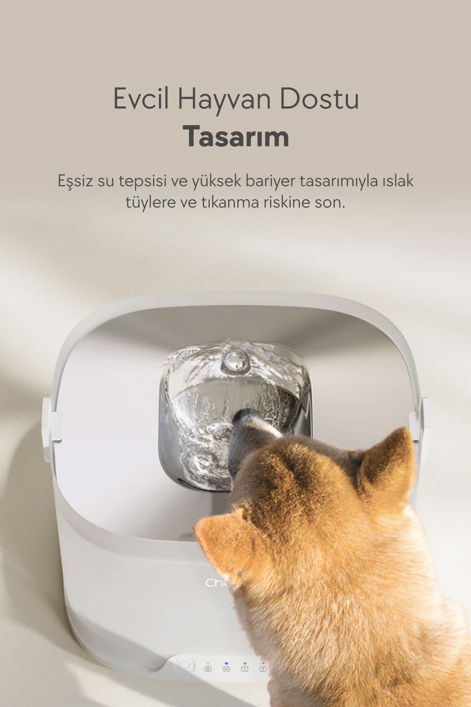 Cheerble Elfin D1 Pro Şarjlı Köpek Su Pınarı, 30,26,18 cm, 4lt
