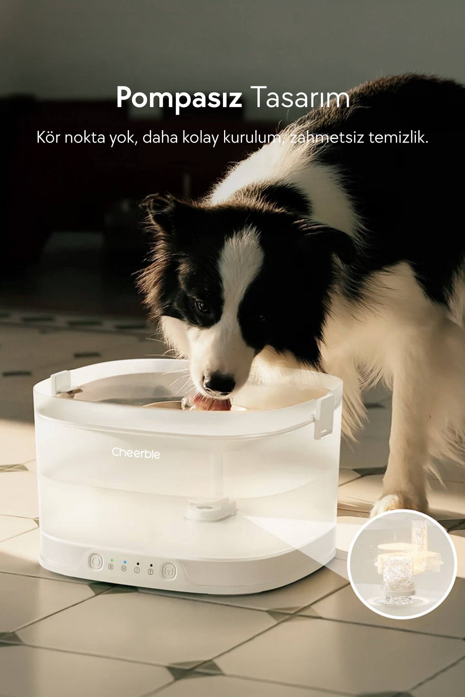 Cheerble Elfin D1 Pro Şarjlı Köpek Su Pınarı, 30,26,18 cm, 4lt