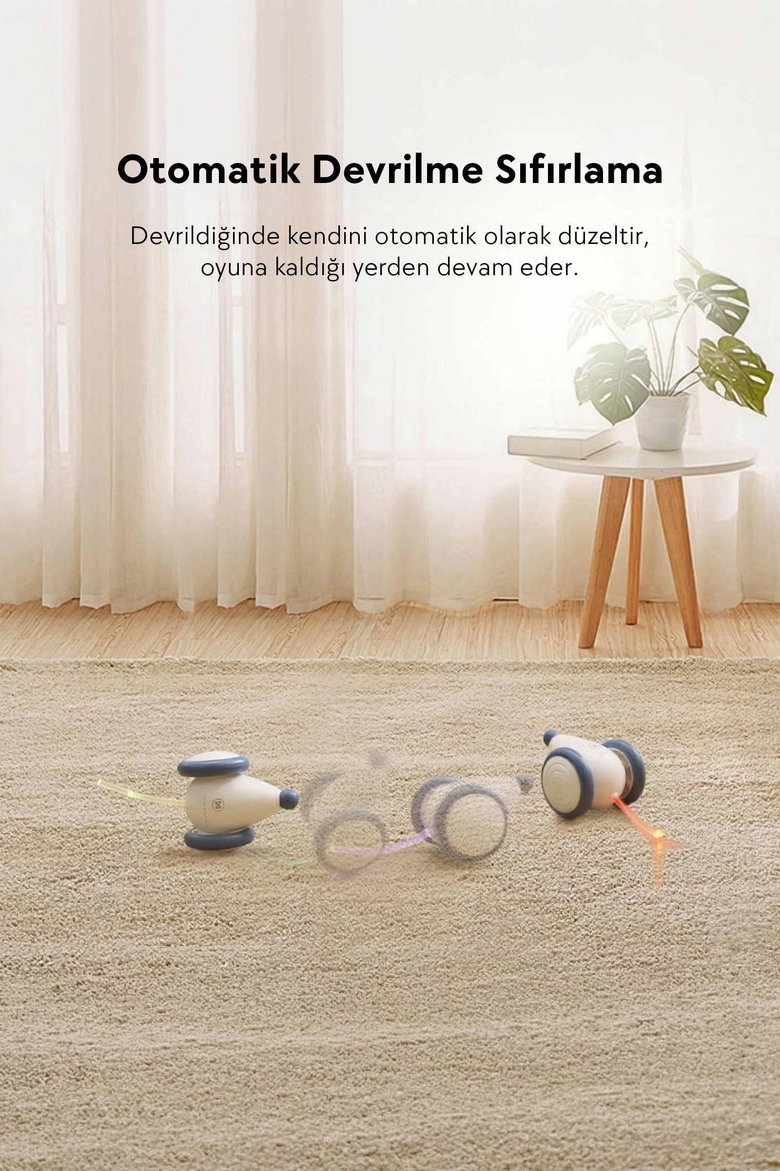 Cheerble Şarjlı Akıllı İneraktif Kedi Fare Oyuncağı, Turuncu 6 x 5 x 3.6 cm