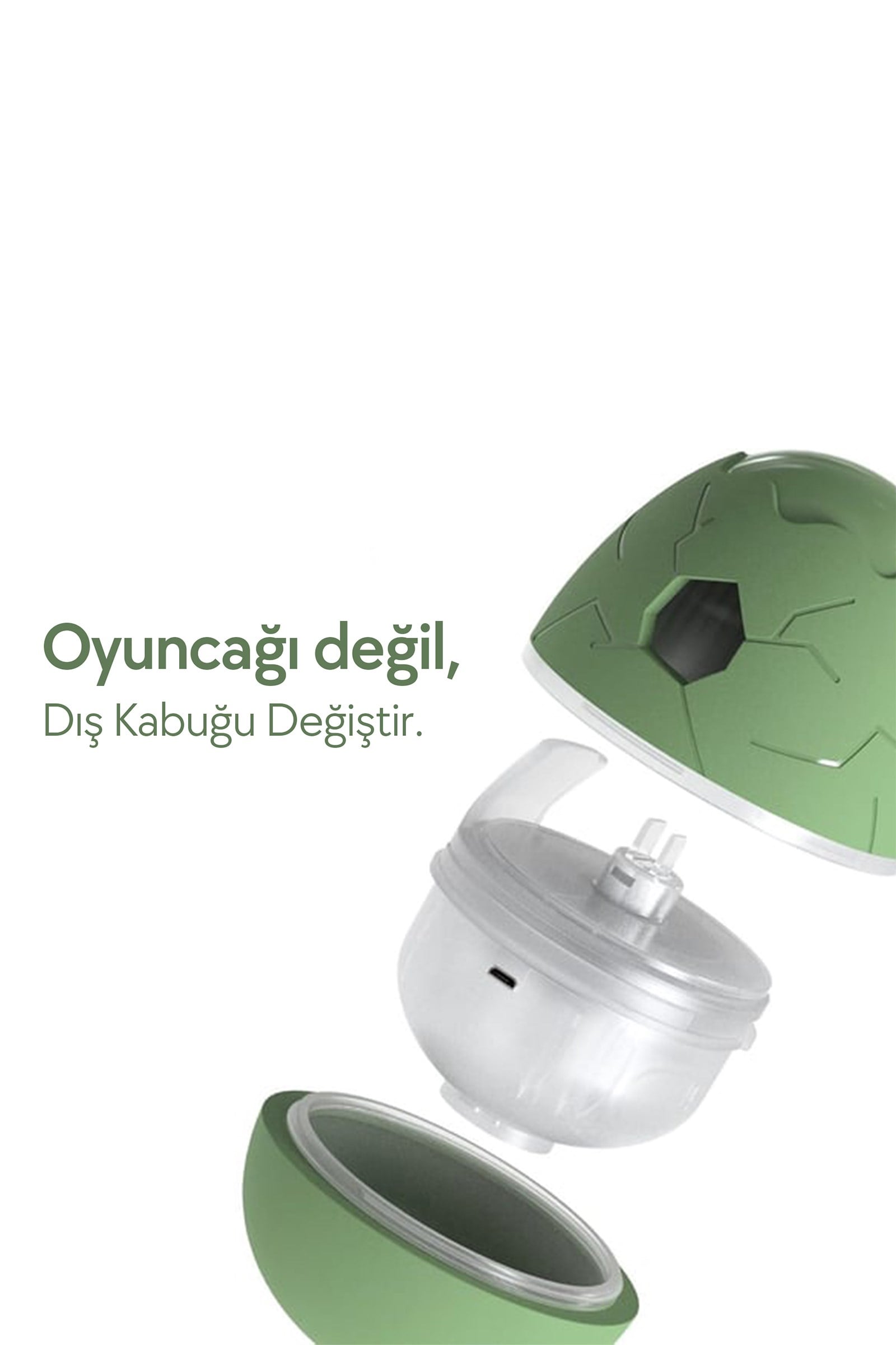 Cheerble Şarjlı Akıllı İneraktif Kedi & Köpek Yumurta Oyuncağı, Yeşil 8 x 8 x 10