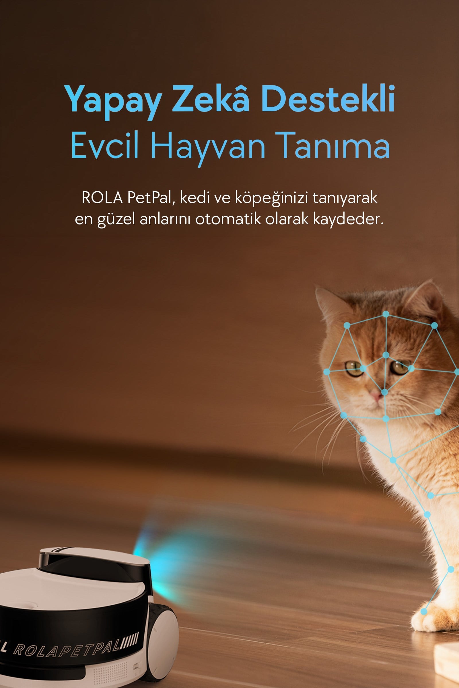 Enabot ROLA PetPal 2.5K Kameralı Evcil Hayvan Robotu, Oyuncak Eklentili