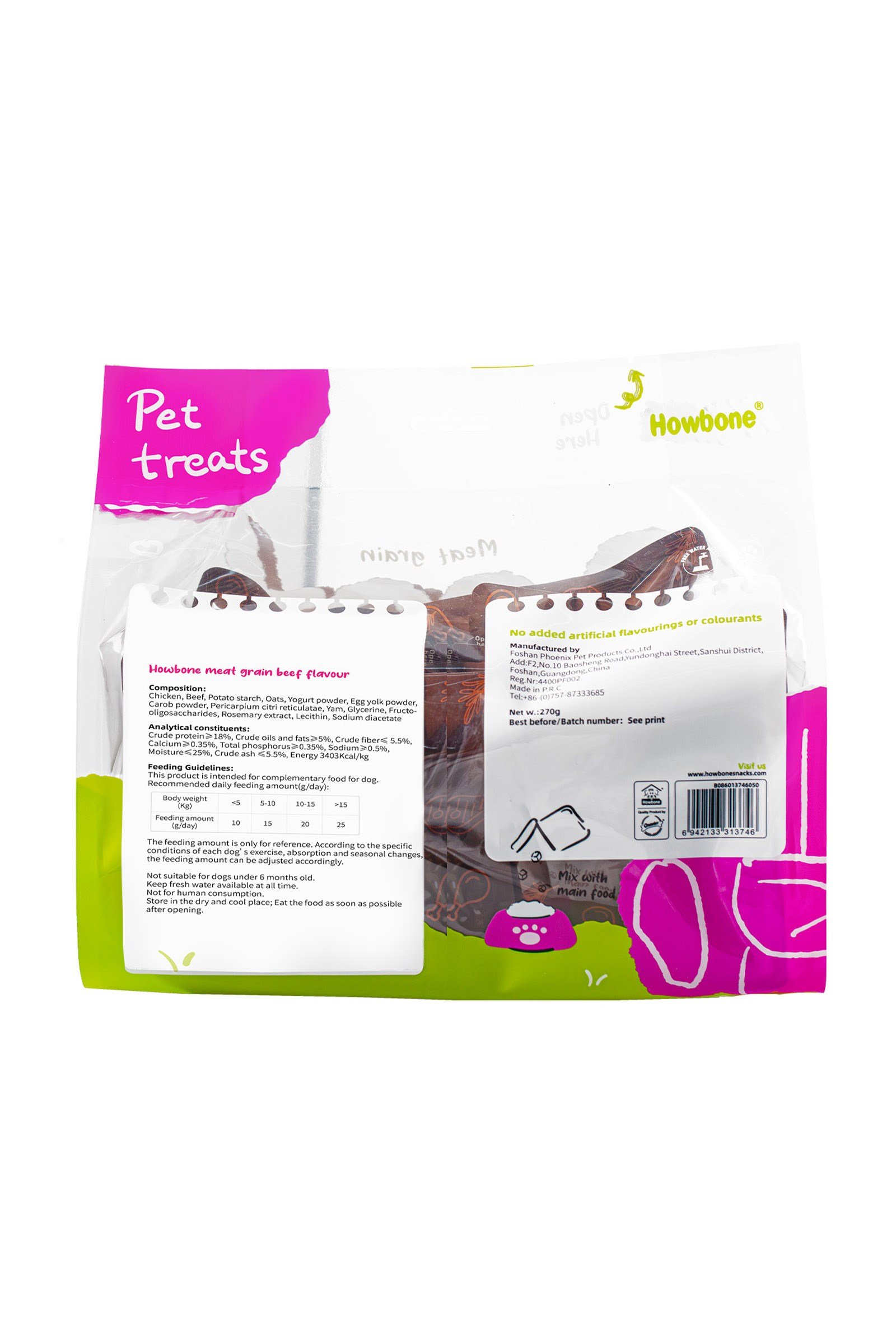 Howbone Dana Etli Tahıllı Köpek Ödül Maması 270 g