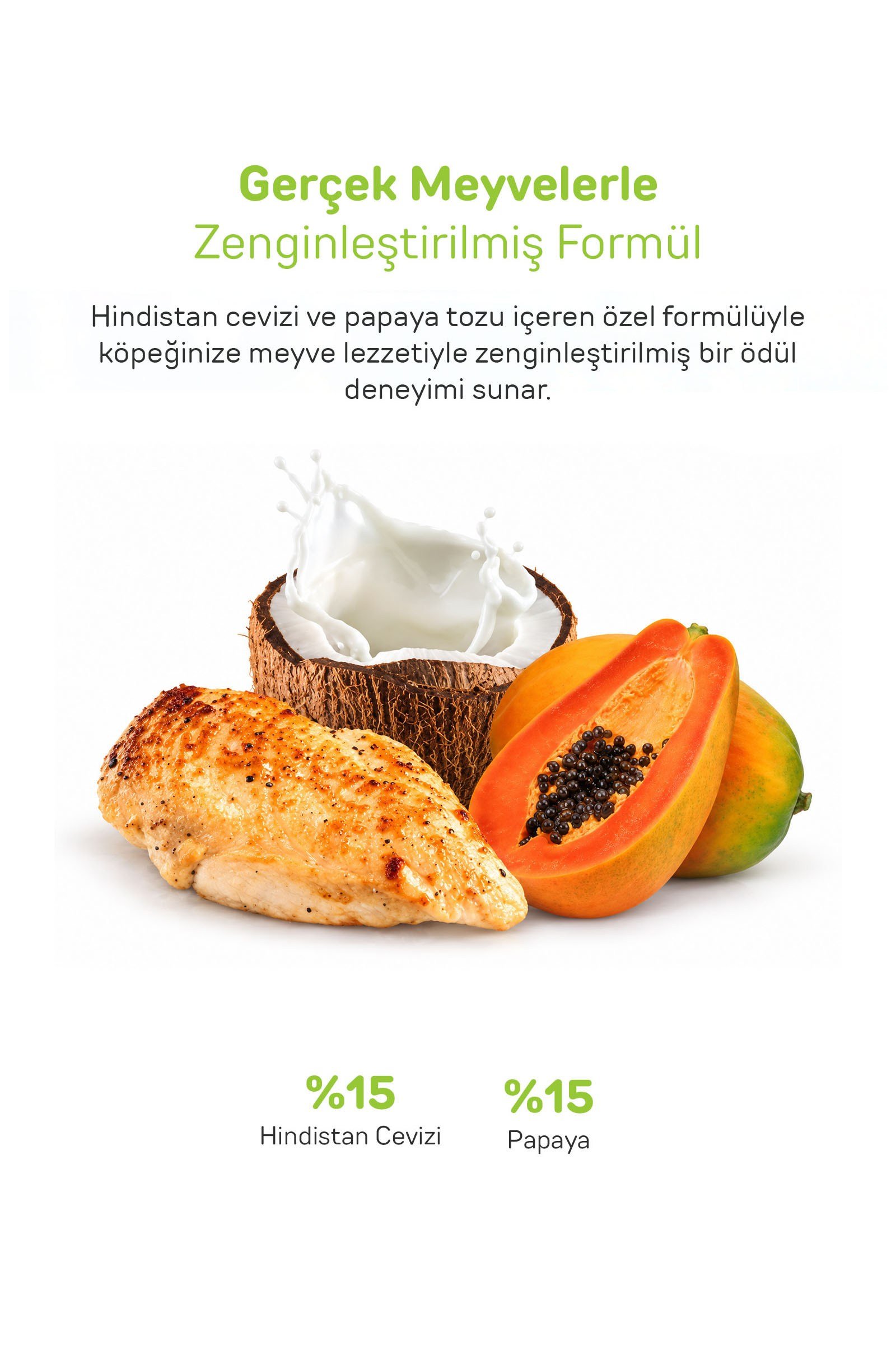 Howbone Hindistan Cevizi Sütü Papaya ve Tavuk Aromalı Eğitim Ödül Maması 200 g