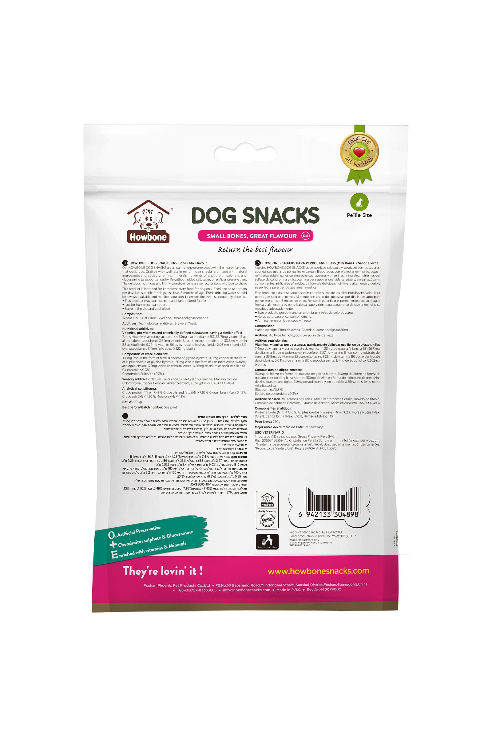 Howbone Mini Kemik Karışık Köpek Ödül Maması 270 g (30 Adet)