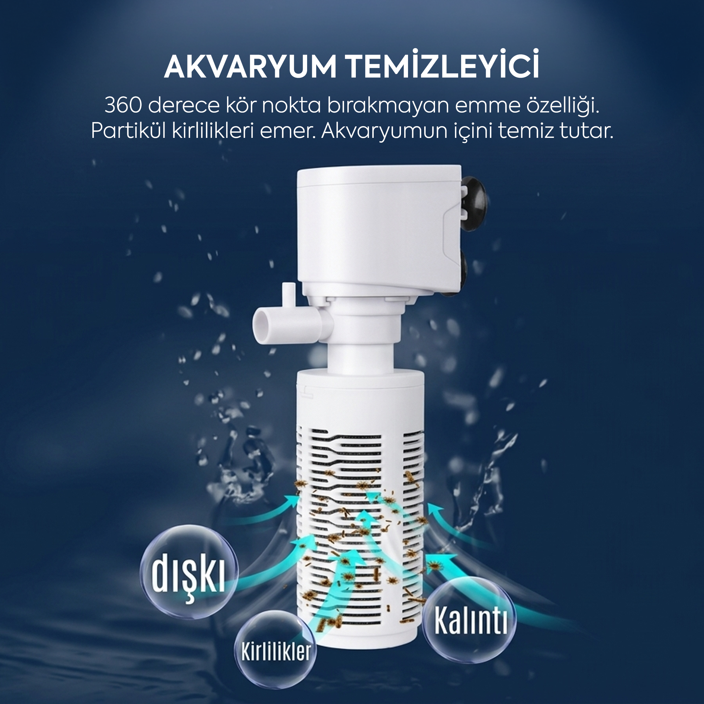 Jingye Akvaryum Köşeli İç Filtre Siyah/Beyaz 35W, 1800L/H