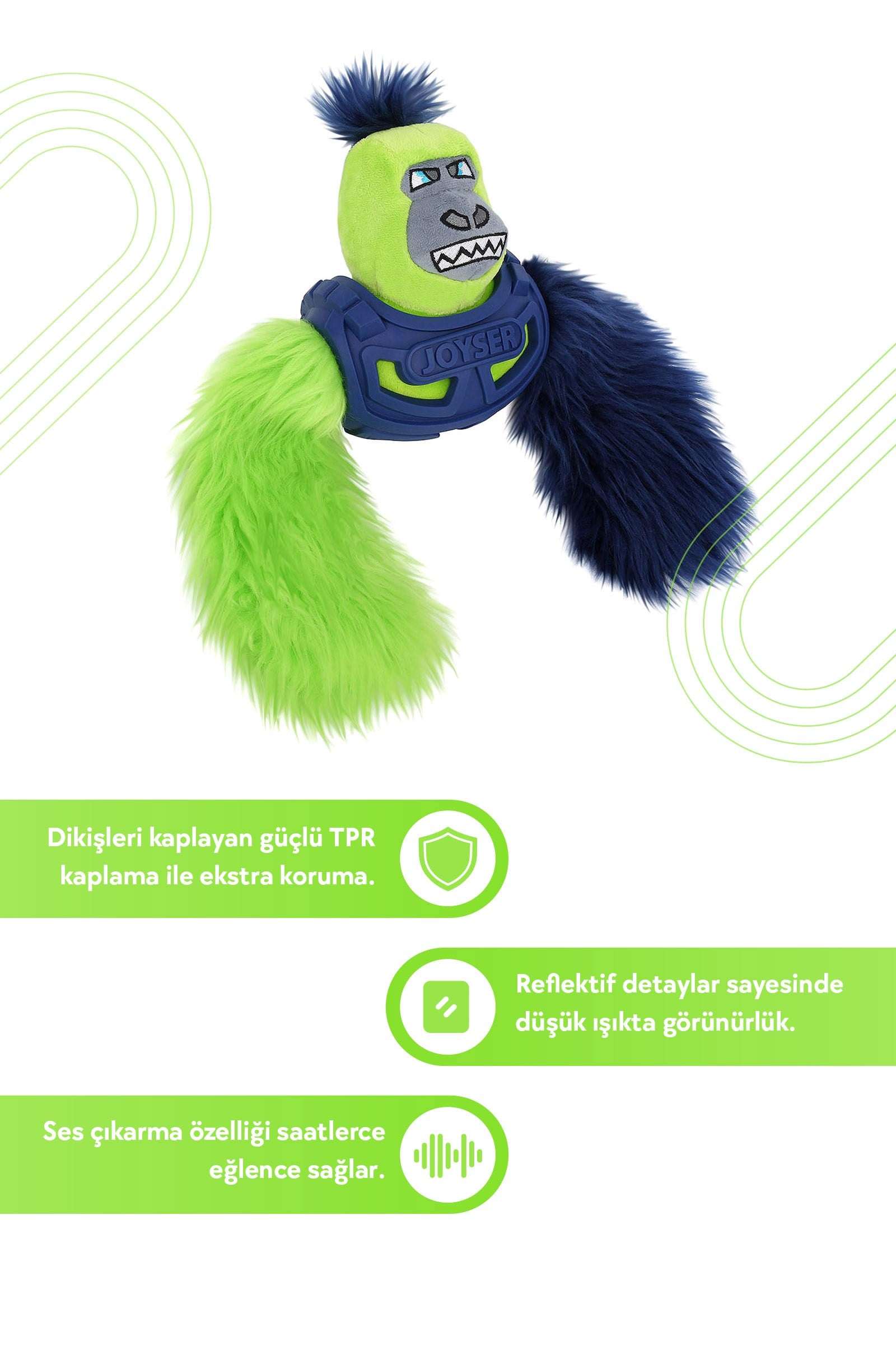 JOYSER 2 Katmanlı Goril Köpek Oyuncağı 43 cm