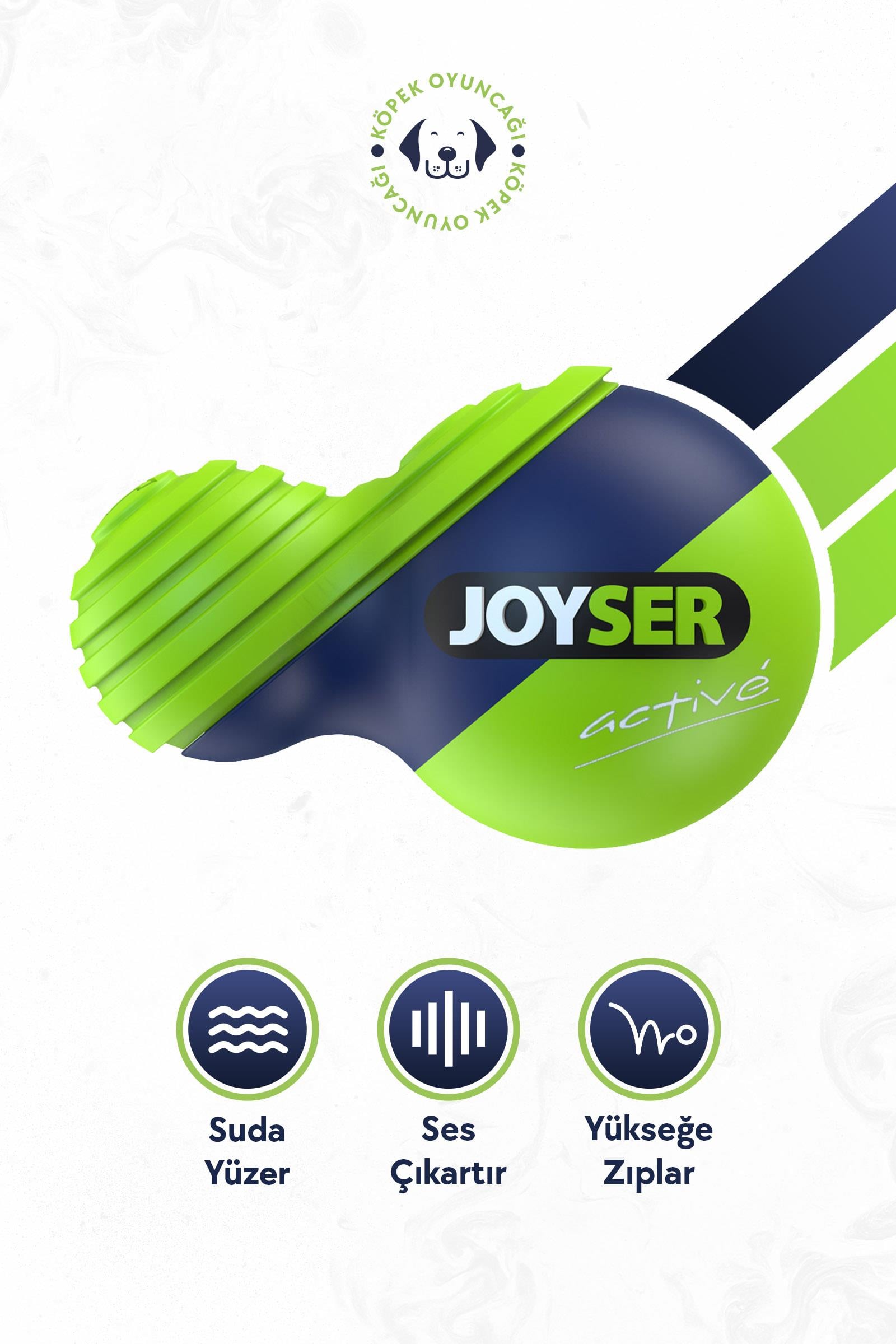 JOYSER Active Kauçuk Köpek Oyuncak Top 12x8 cm