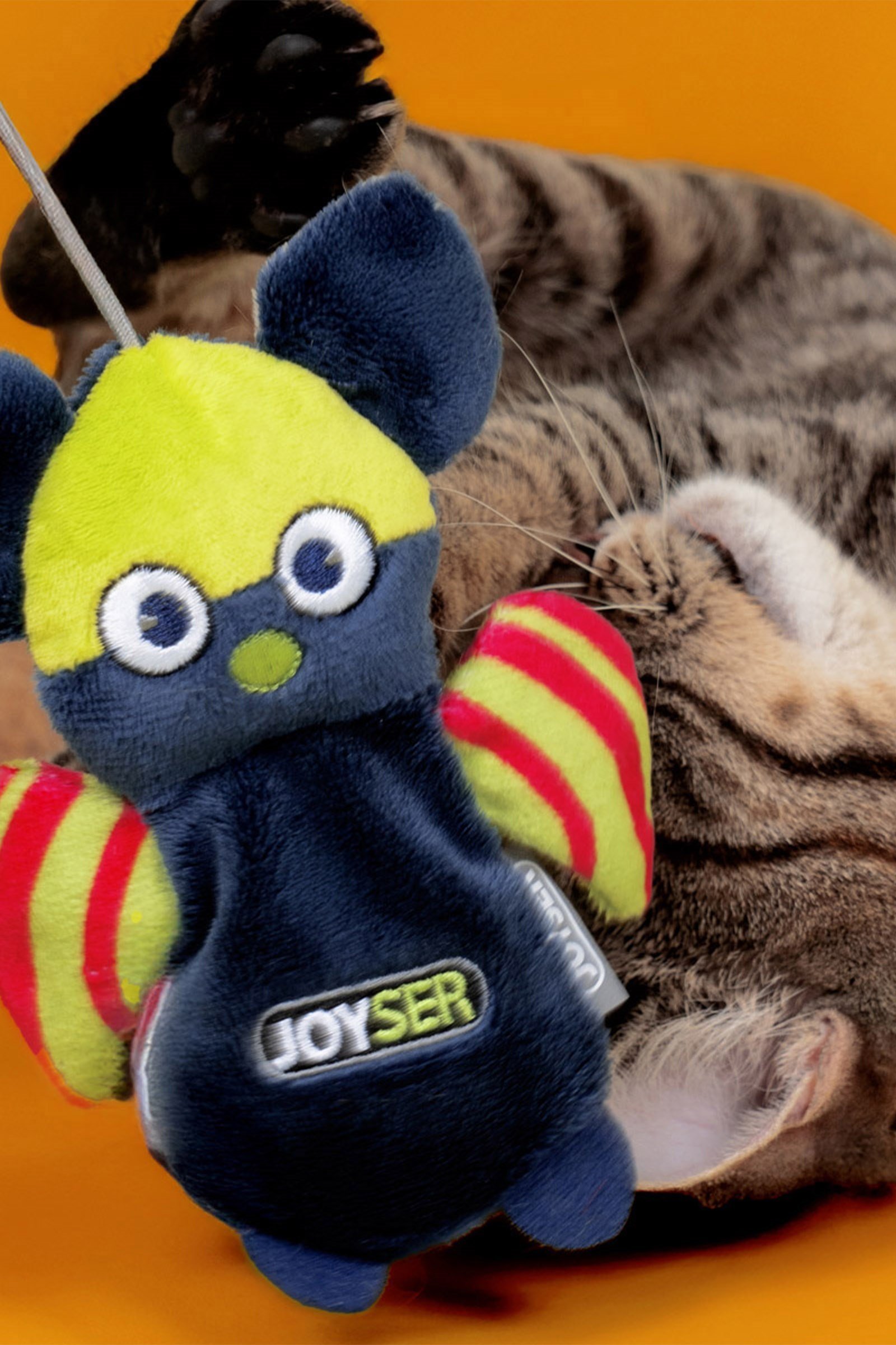 JOYSER Cat Yarasa Değişebilir Kedi Otlu Parmak Halkalı Kedi Oyuncağı 9 cm