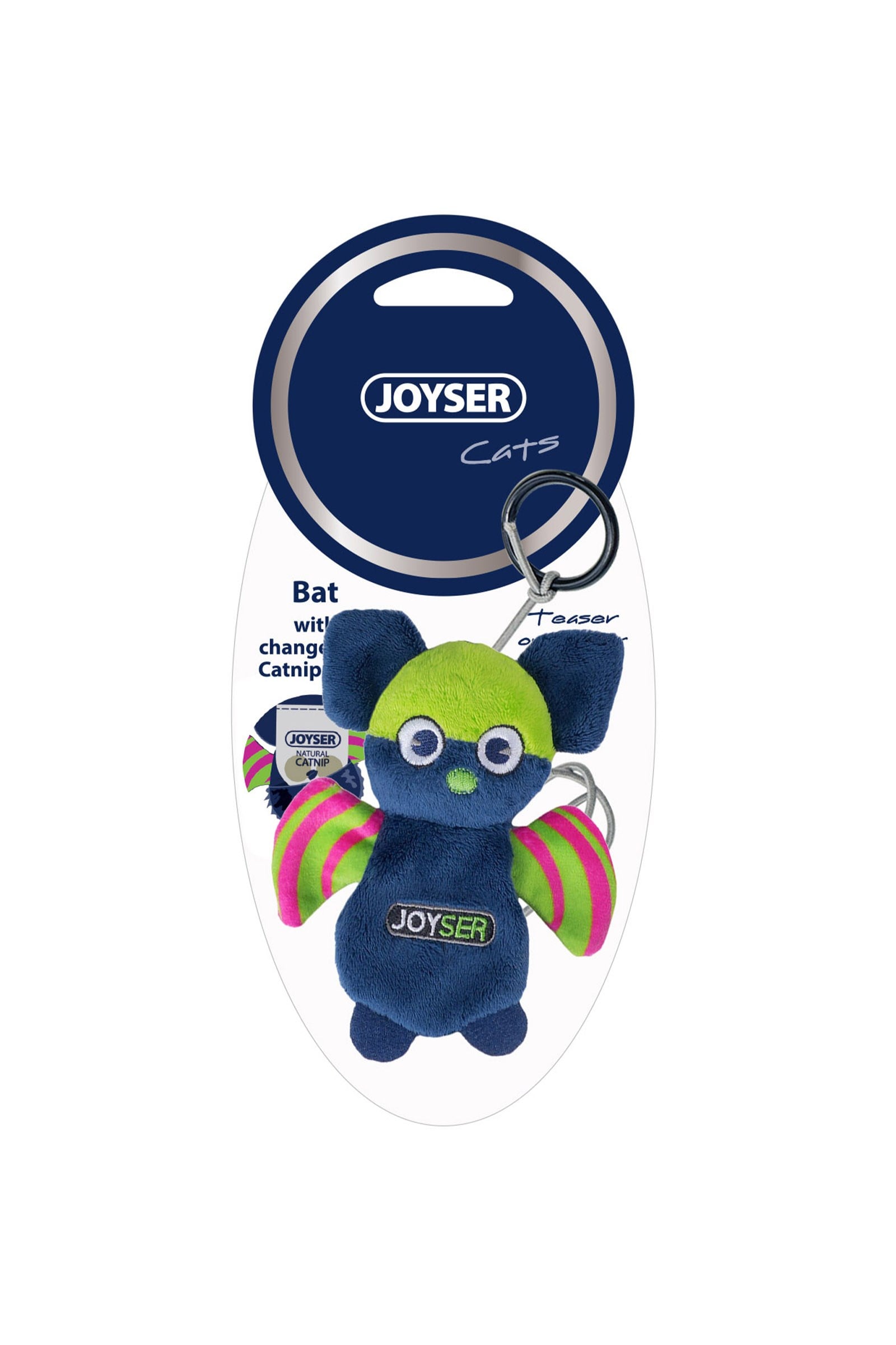 JOYSER Cat Yarasa Değişebilir Kedi Otlu Parmak Halkalı Kedi Oyuncağı 9 cm