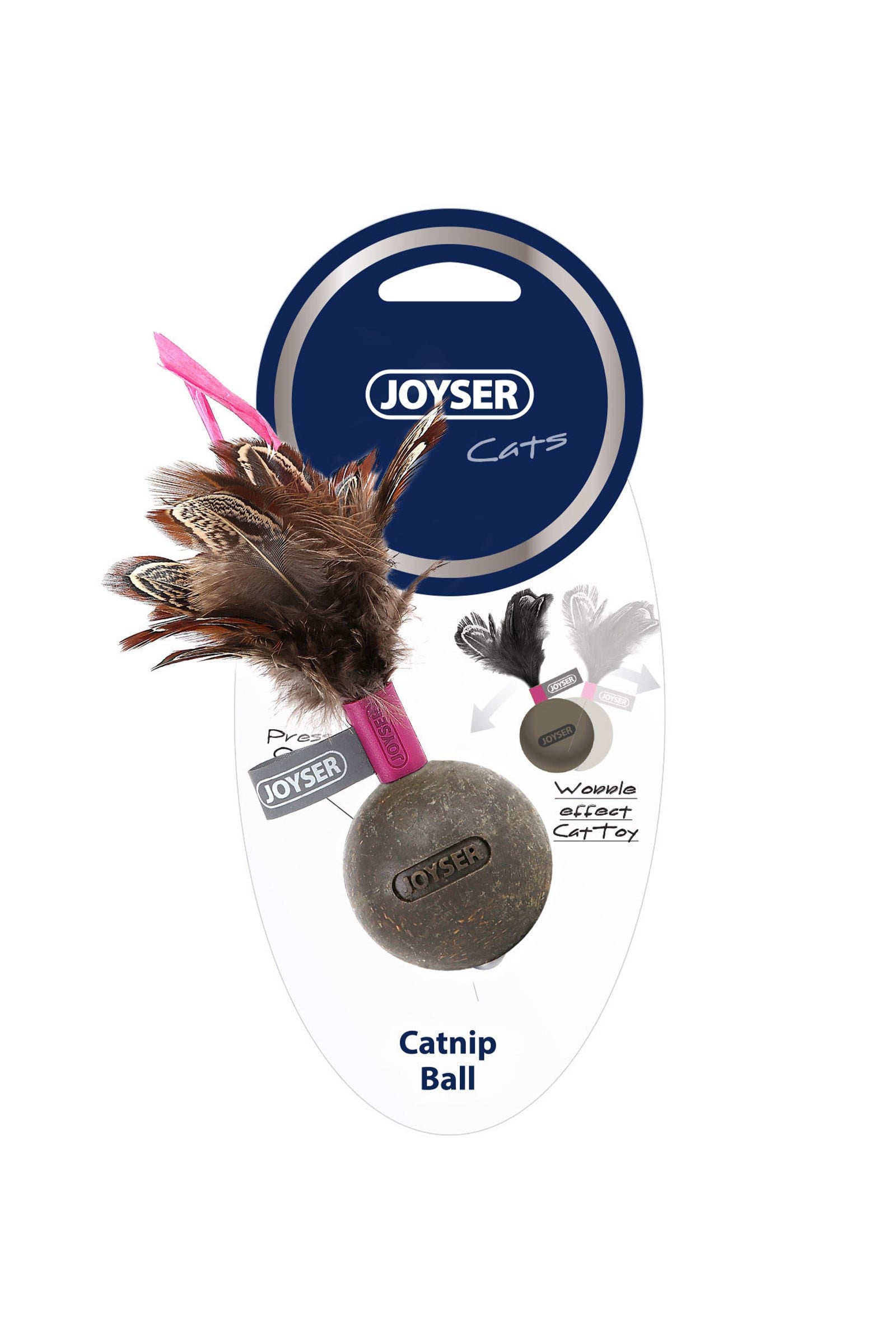 JOYSER Catnip Ball Kedi Otlu Gerçek Tüylü Top Kedi Oyuncağı2 13 cm
