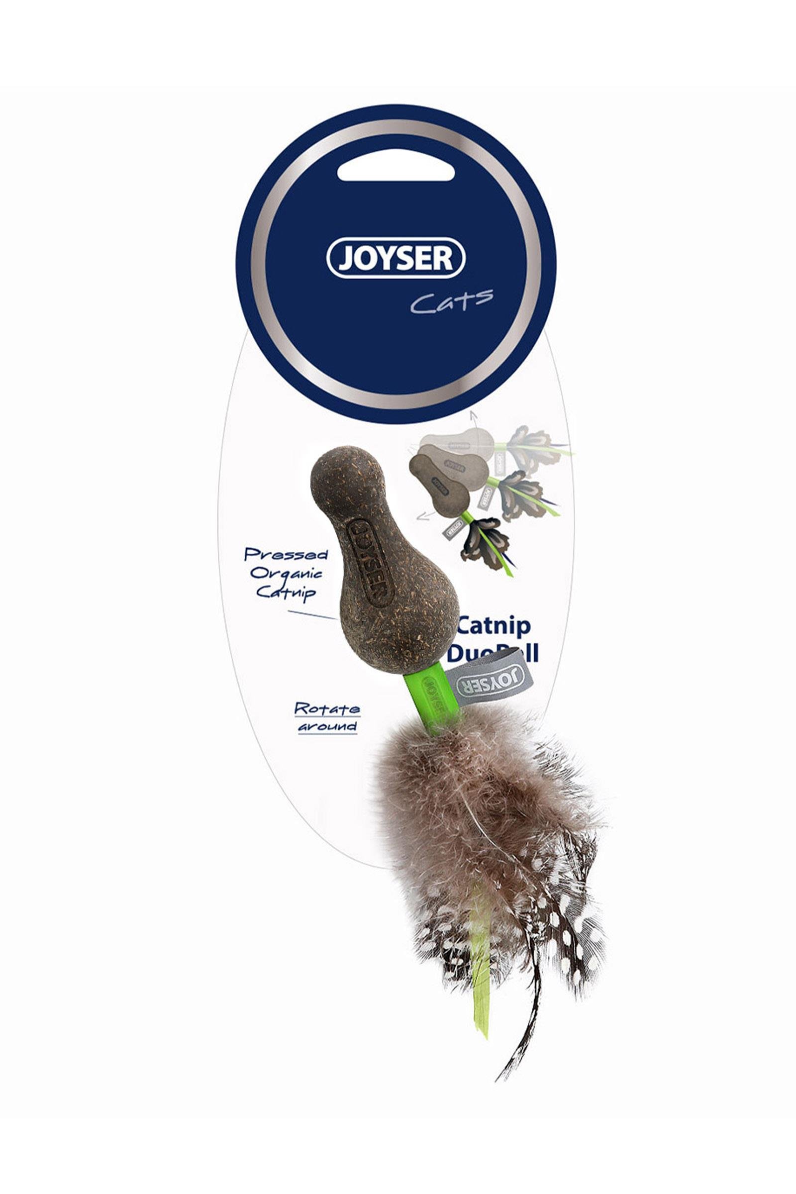 JOYSER Catnip Duoball Kedi Otlu Gerçek Tüylü Kedi Oyuncağı 15 cm