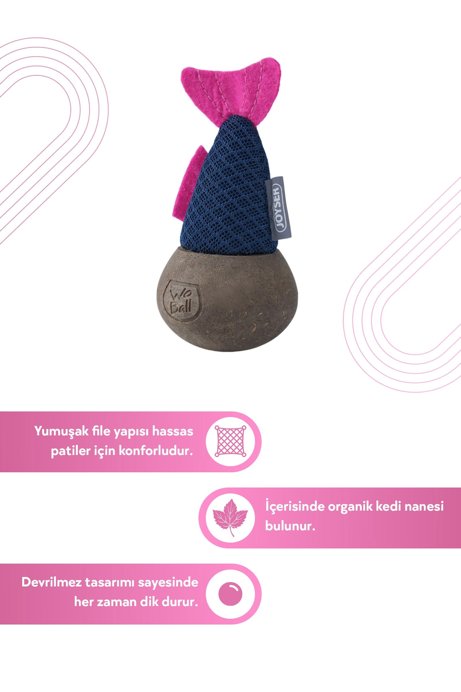 JOYSER Catnip Woball Kedi Otlu Sallanan Kedi Oyuncağı 12 cm