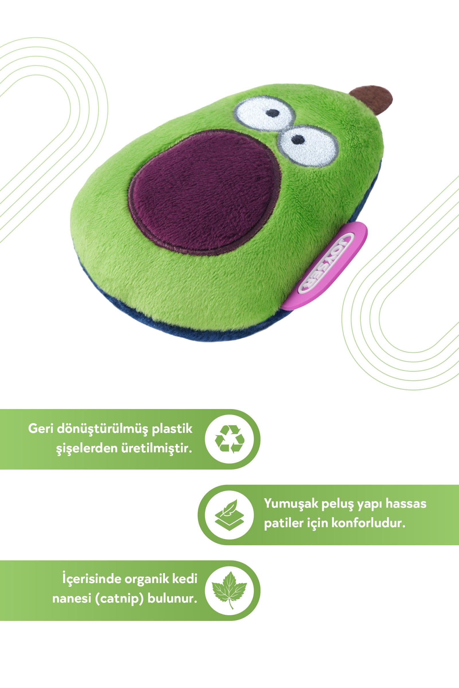JOYSER Cats Eco Kedi Otlu Peluş Avokado Kedi Oyuncağı 10 cm