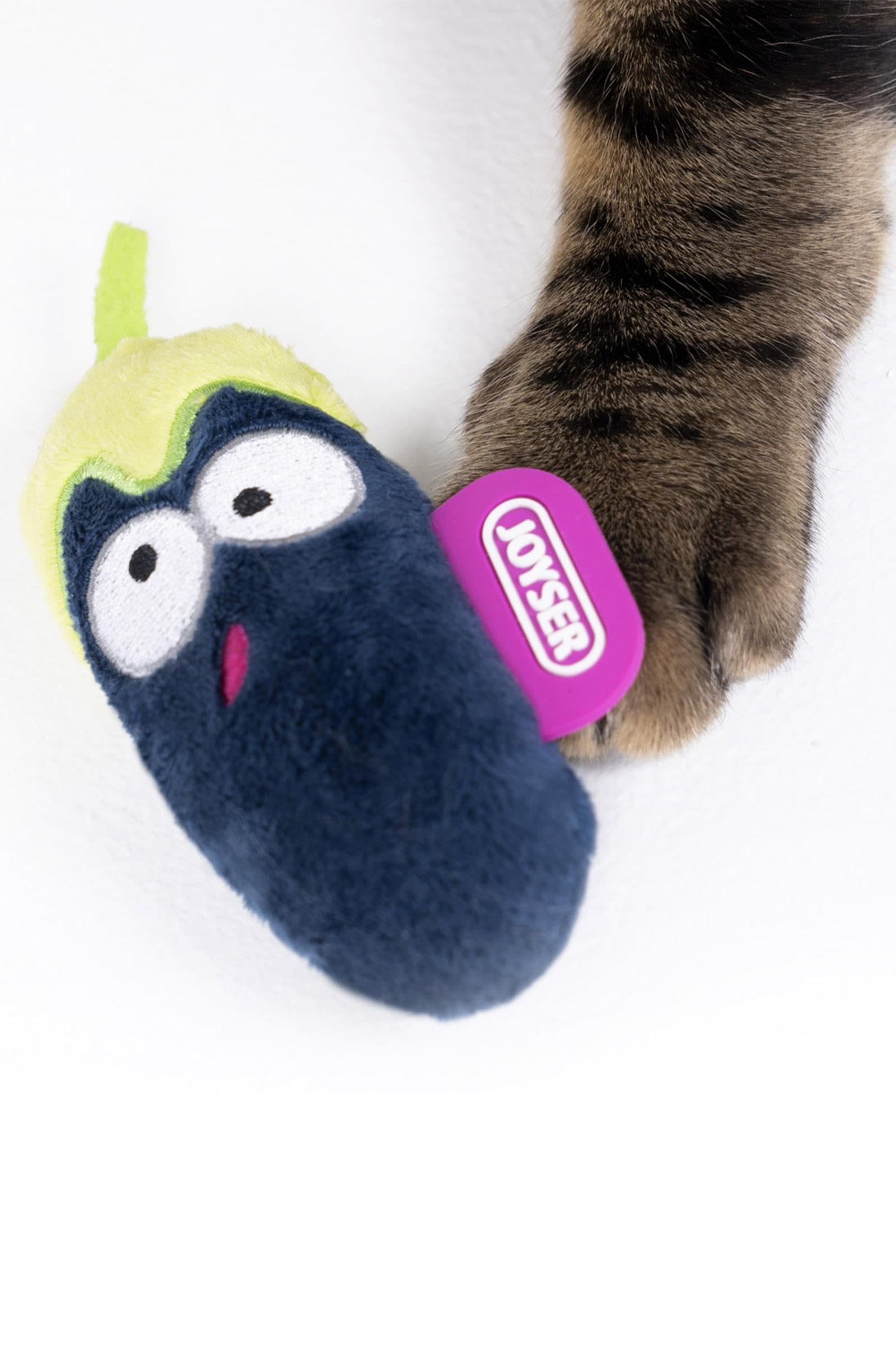 JOYSER Cats Eco Kedi Otlu Peluş Patlıcan Kedi Oyuncağı 10 cm