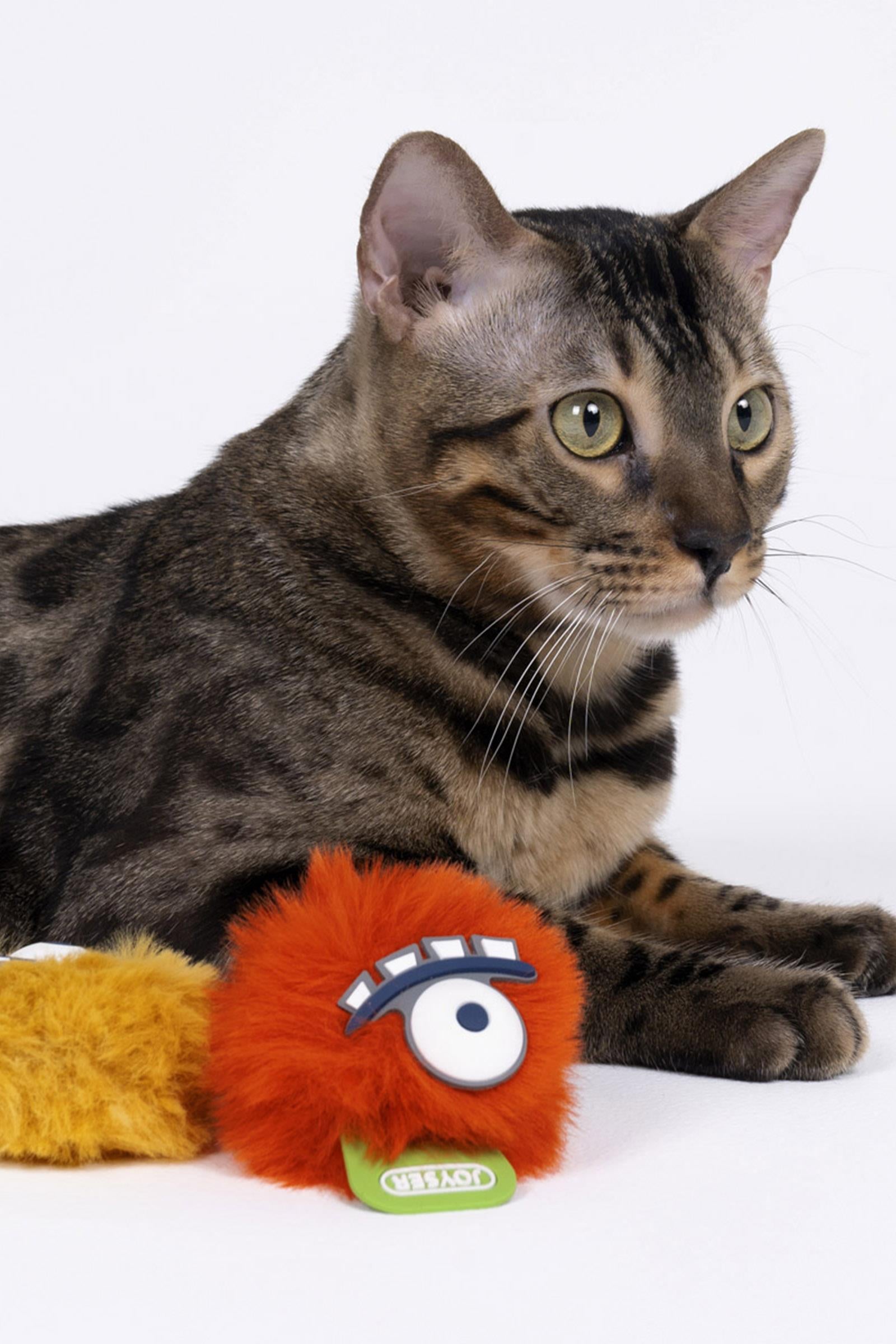 JOYSER Cats Monster Kedi Otlu Turuncu Peluş Canavar Kedi Oyuncağı 6 cm