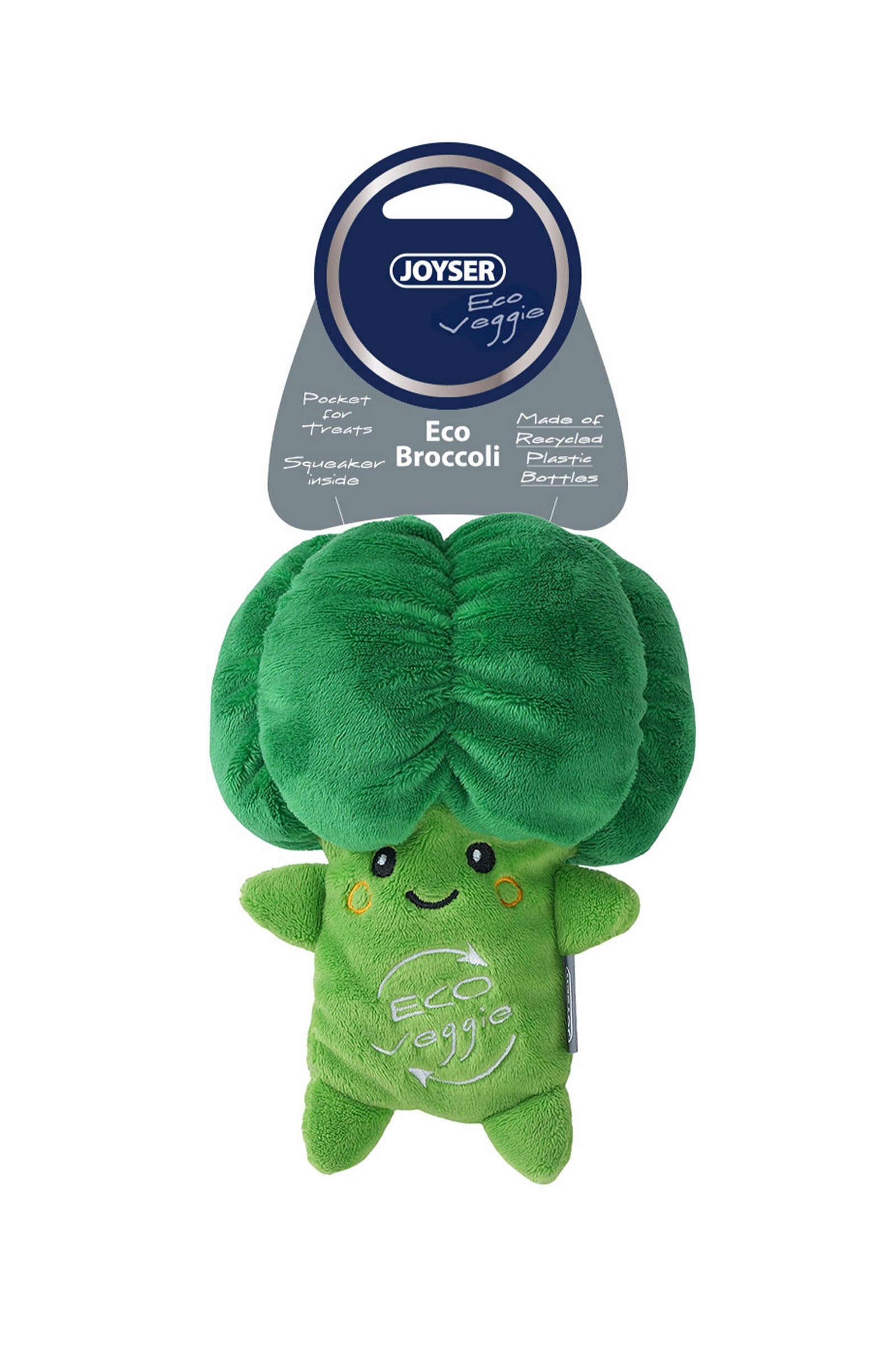 JOYSER ECO Veggie Brokoli, Ödül Mamaları için Cepli Köpek Oyuncağı 16 cm