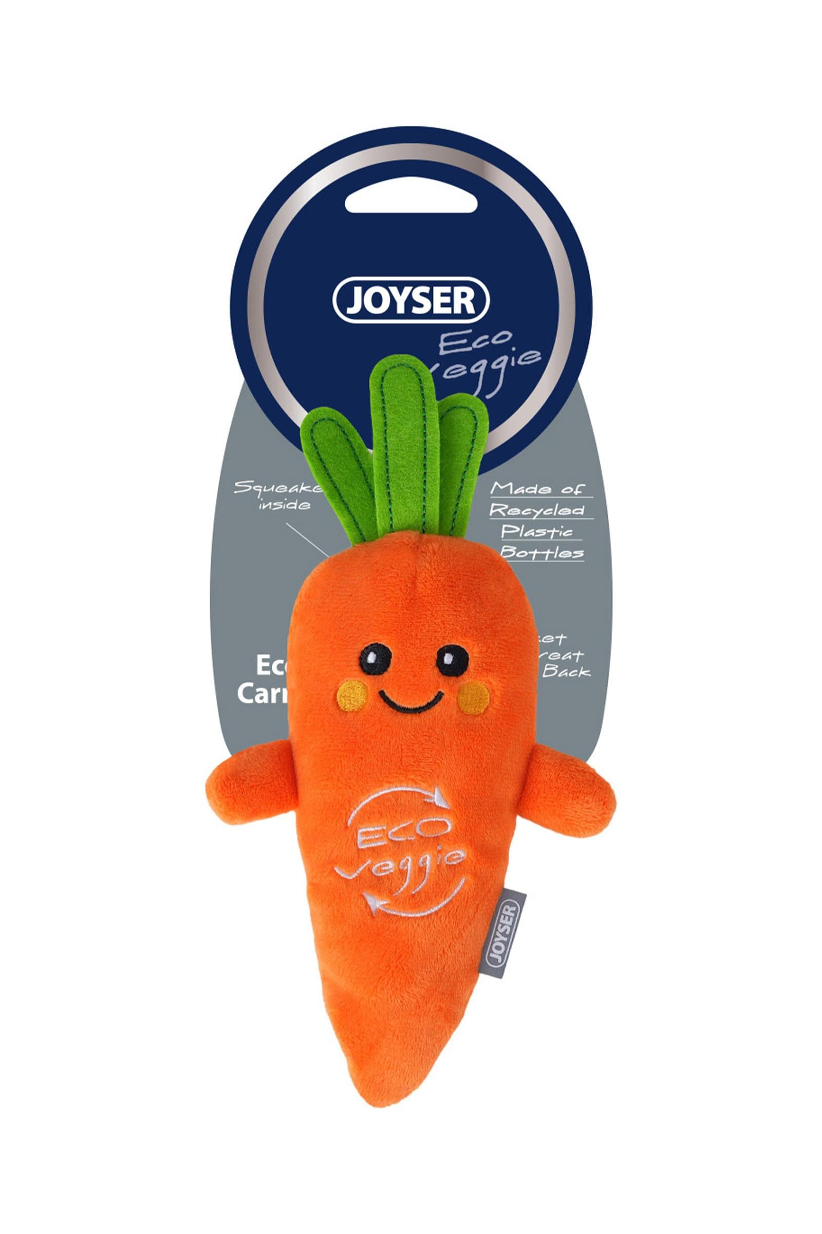 JOYSER ECO Veggie Havuç, Ödül Mamaları için Cepli Köpek Oyuncağı 15 cm