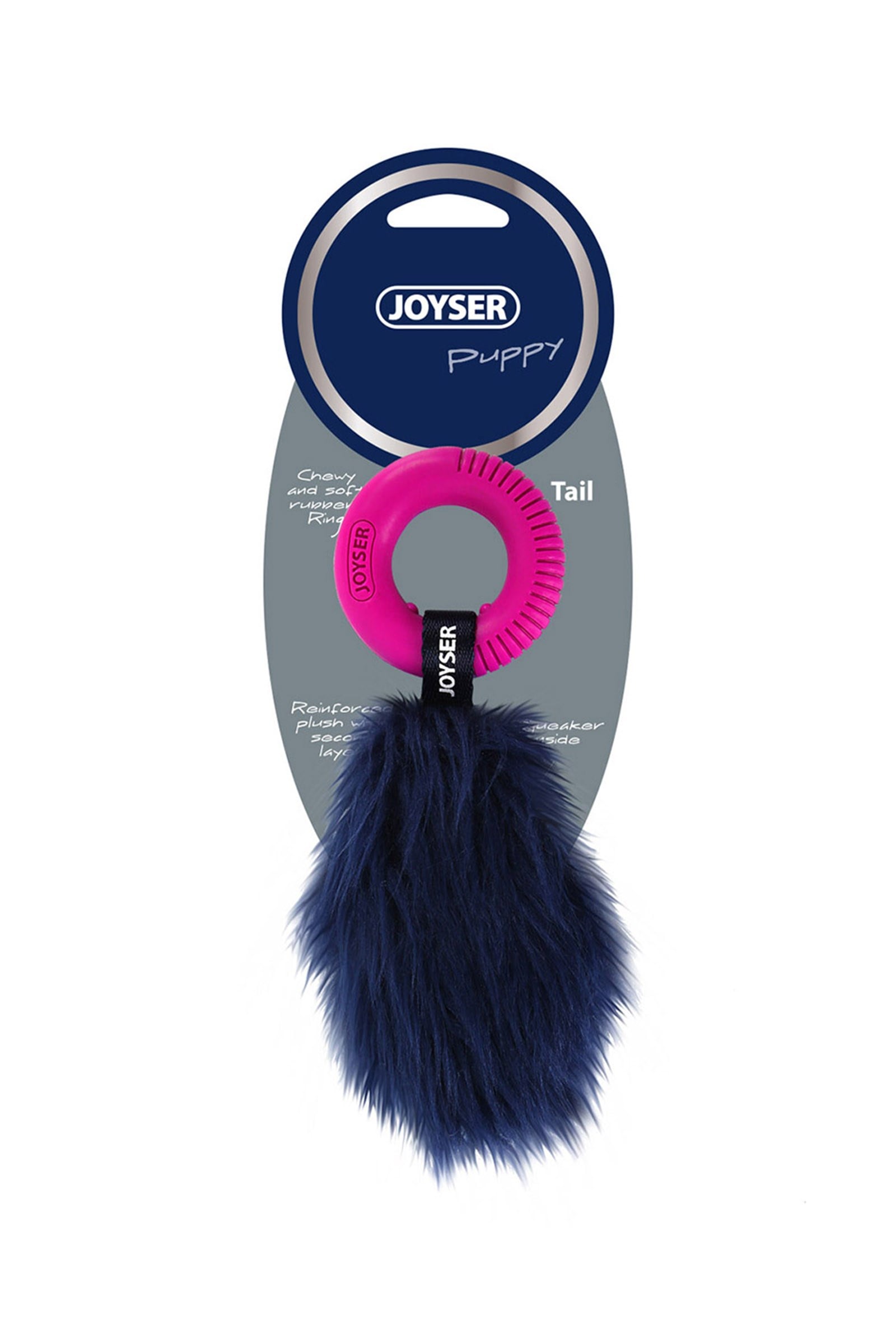 JOYSER Halkalı Kuyruk Köpek Oyuncağı 14 cm Pembe/Mavi