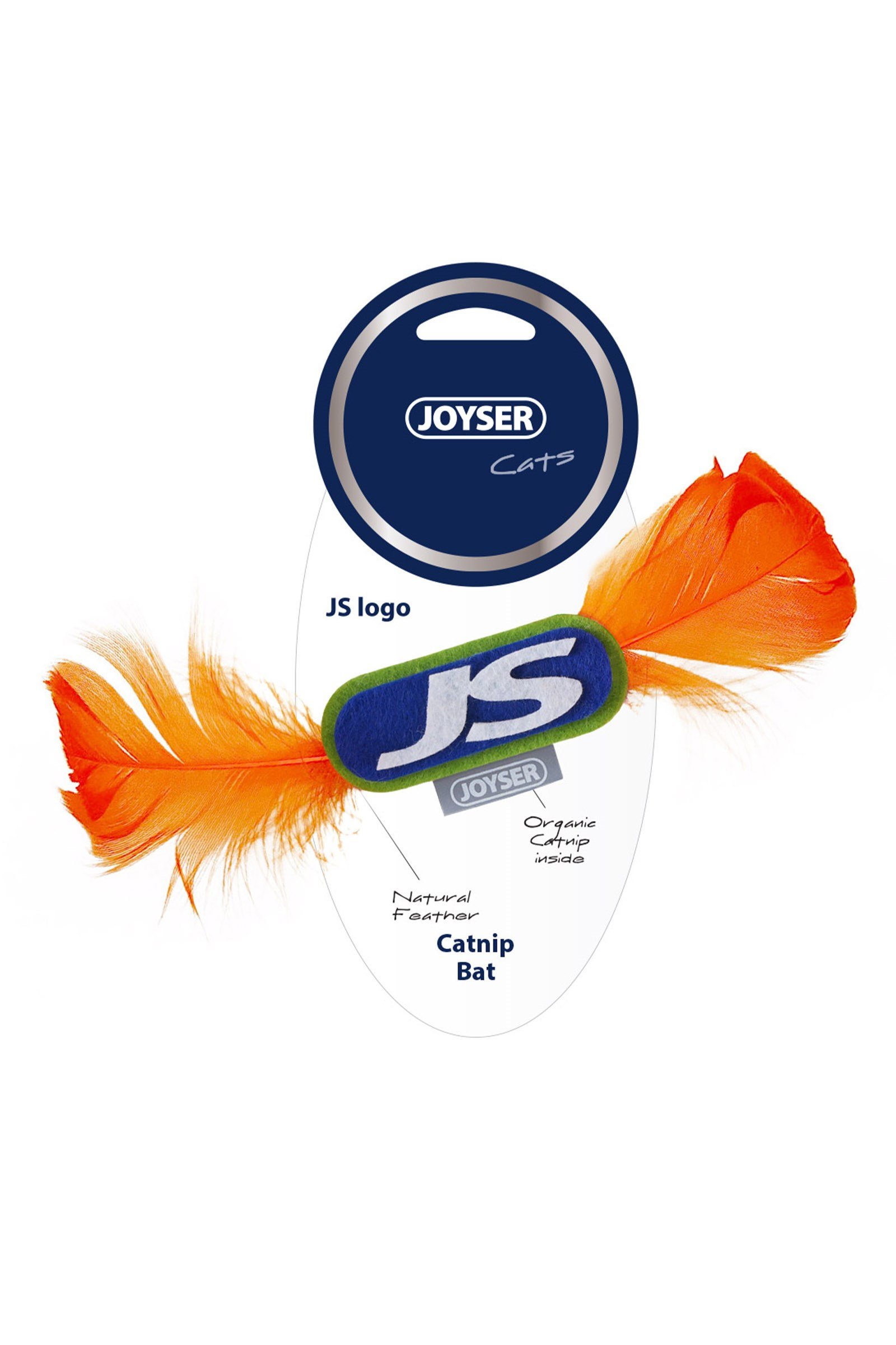 JOYSER JS Logo Kedi Oyuncağı Lacivert/Turuncu 11 cm