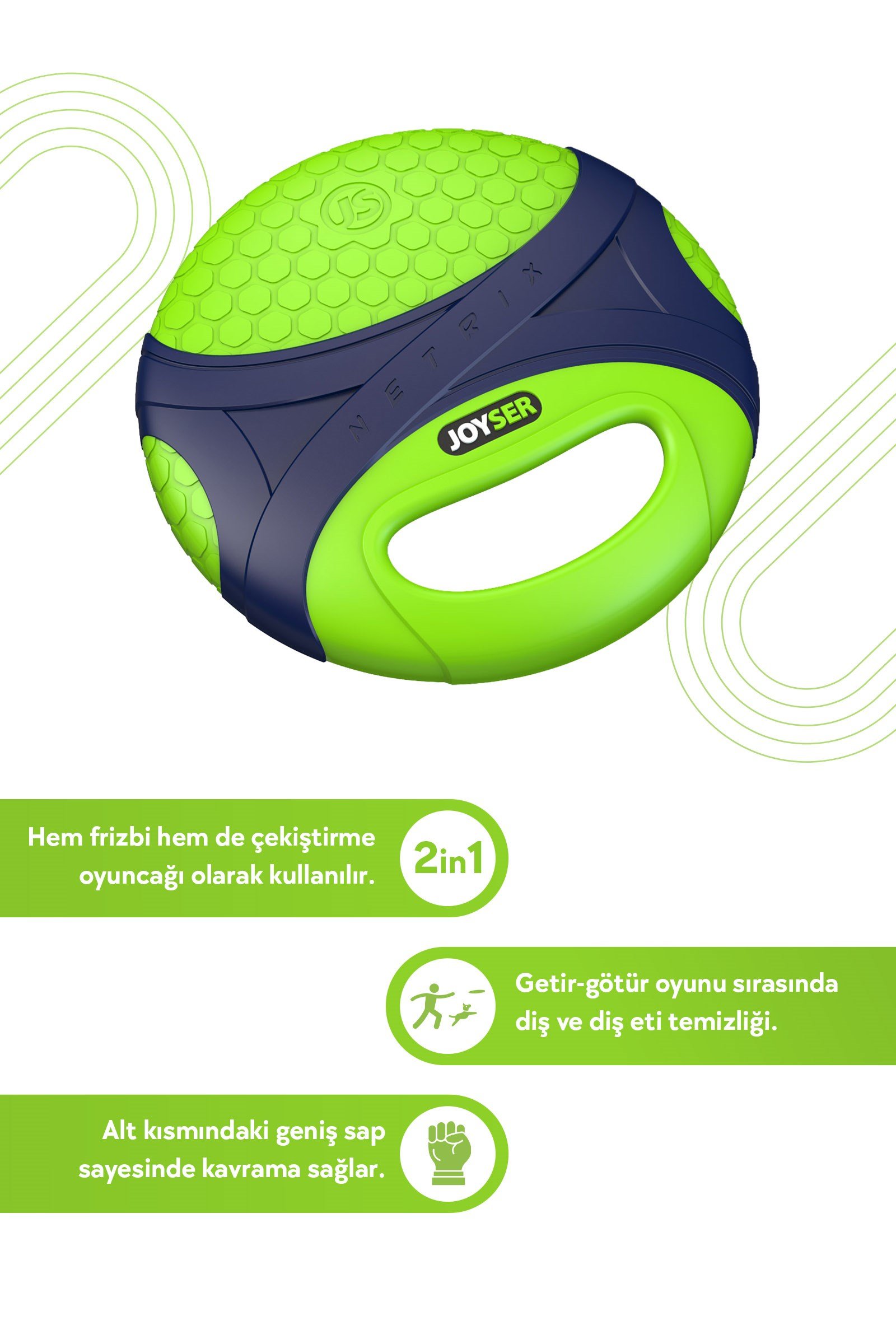JOYSER Netrix Frisbee Hafif ve Köpük Frizbi Köpek Oyuncağı 24 cm