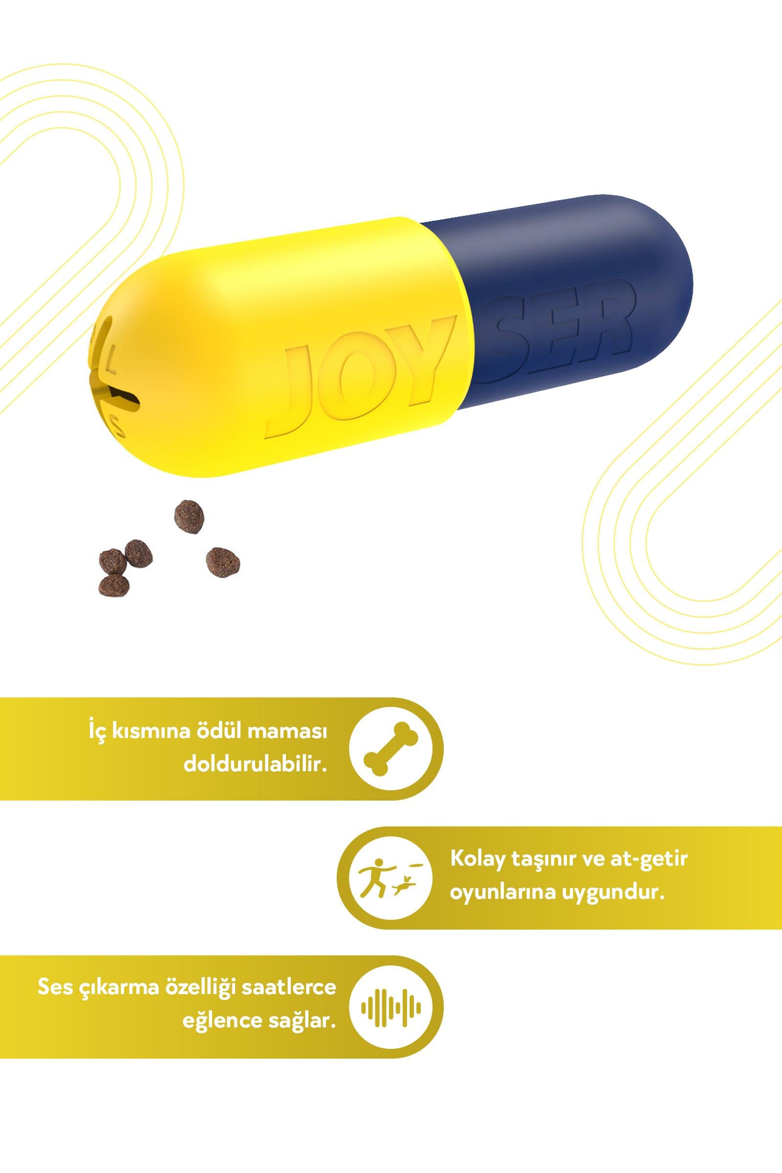JOYSER Plus Kauçuk Hap Şeklinde Köpek Oyuncağı M/L
