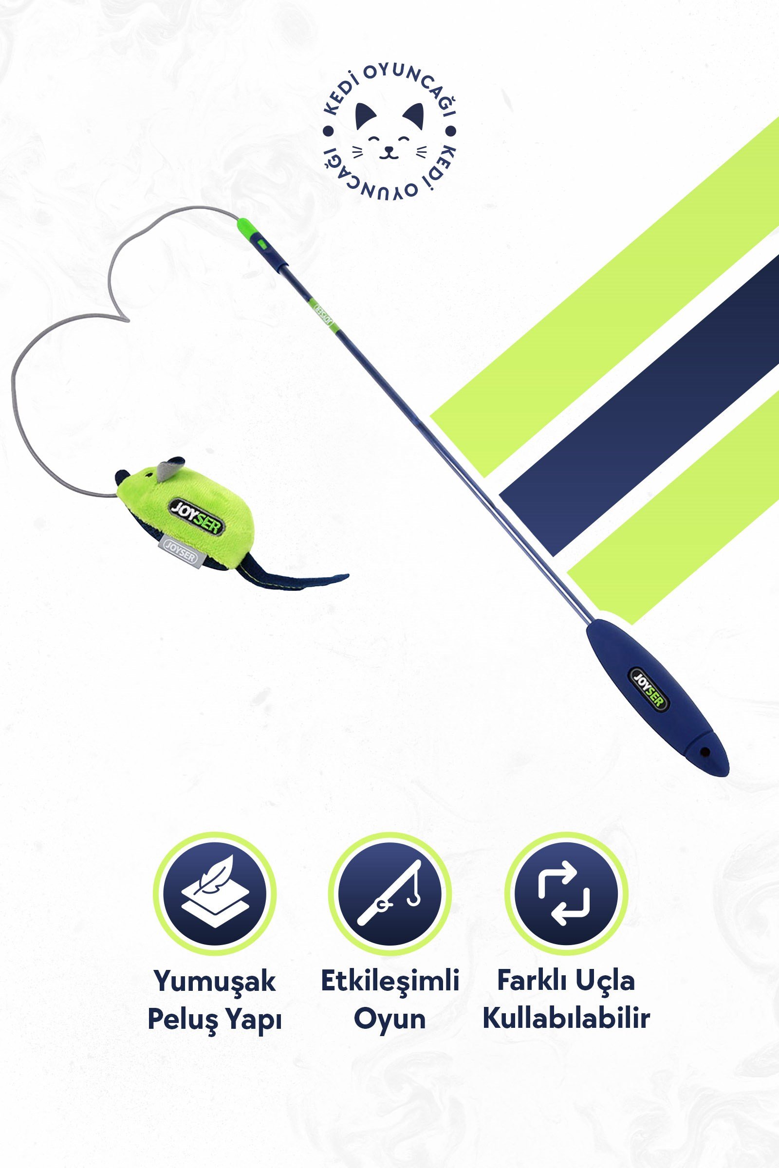 JOYSER Sesli Değnekli Kedi Oyuncağı 56 cm