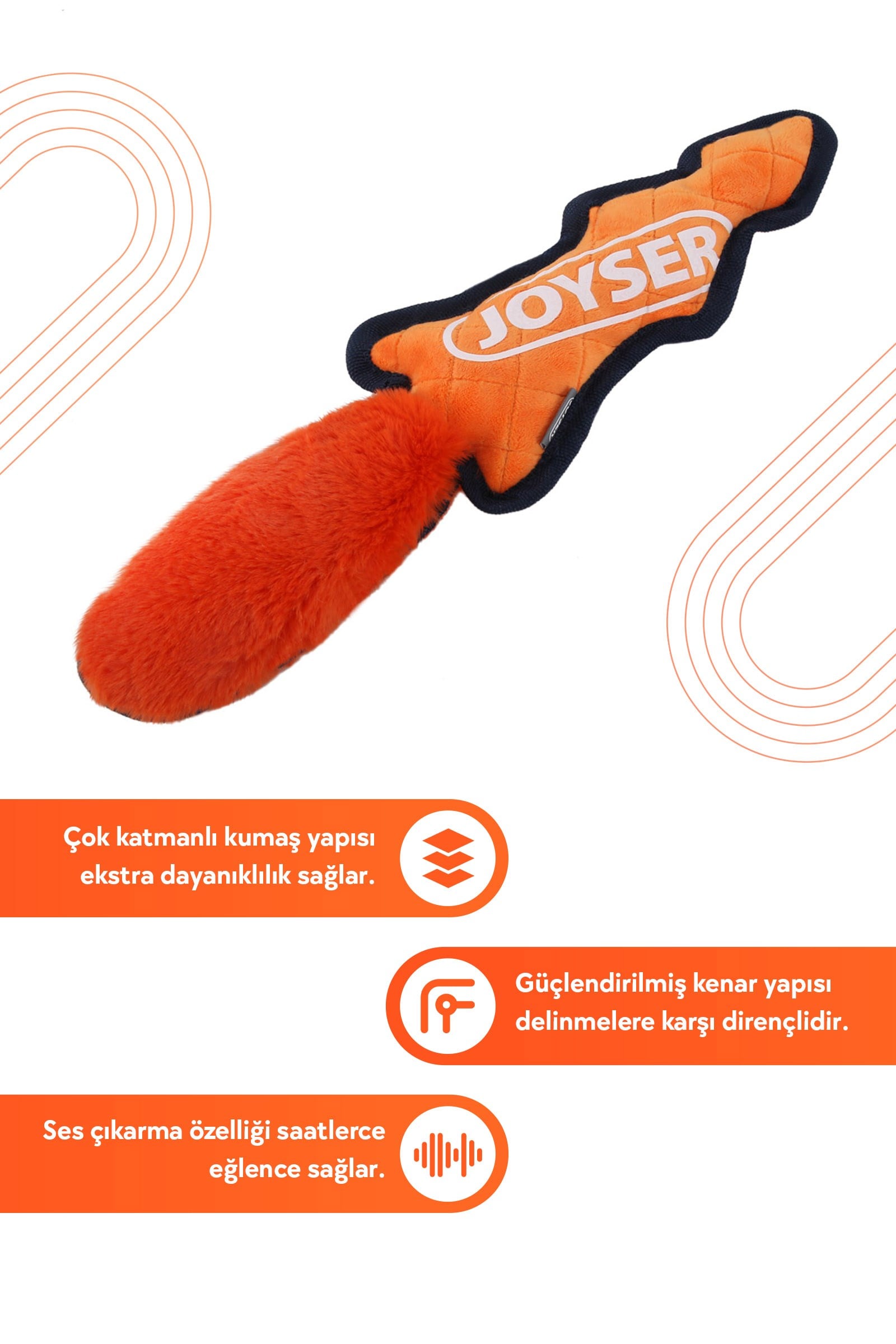JOYSER Slimmy Peluş Tilki Köpek Oyuncağı 39 cm