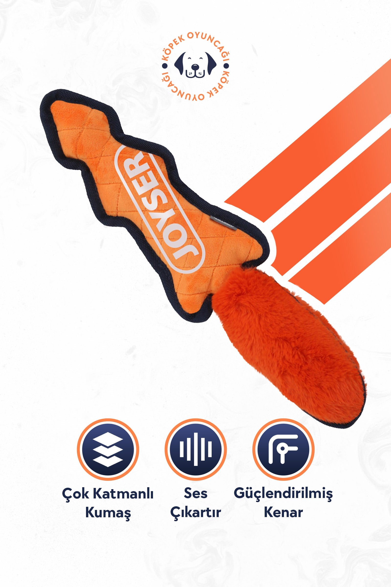 JOYSER Slimmy Peluş Tilki Köpek Oyuncağı 39 cm