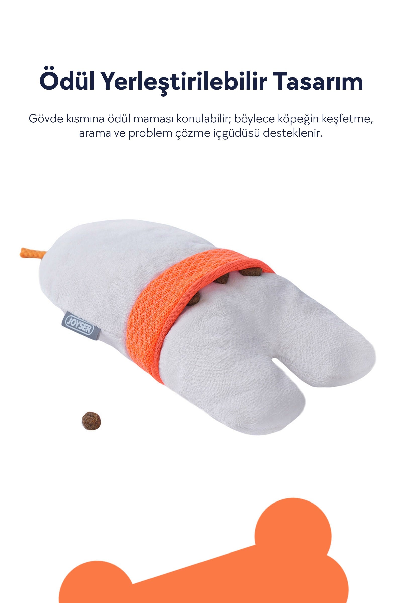 JOYSER Space Treats Astronot, Ödül Mamaları için File Cepli Köpek Oyuncağı 19 cm