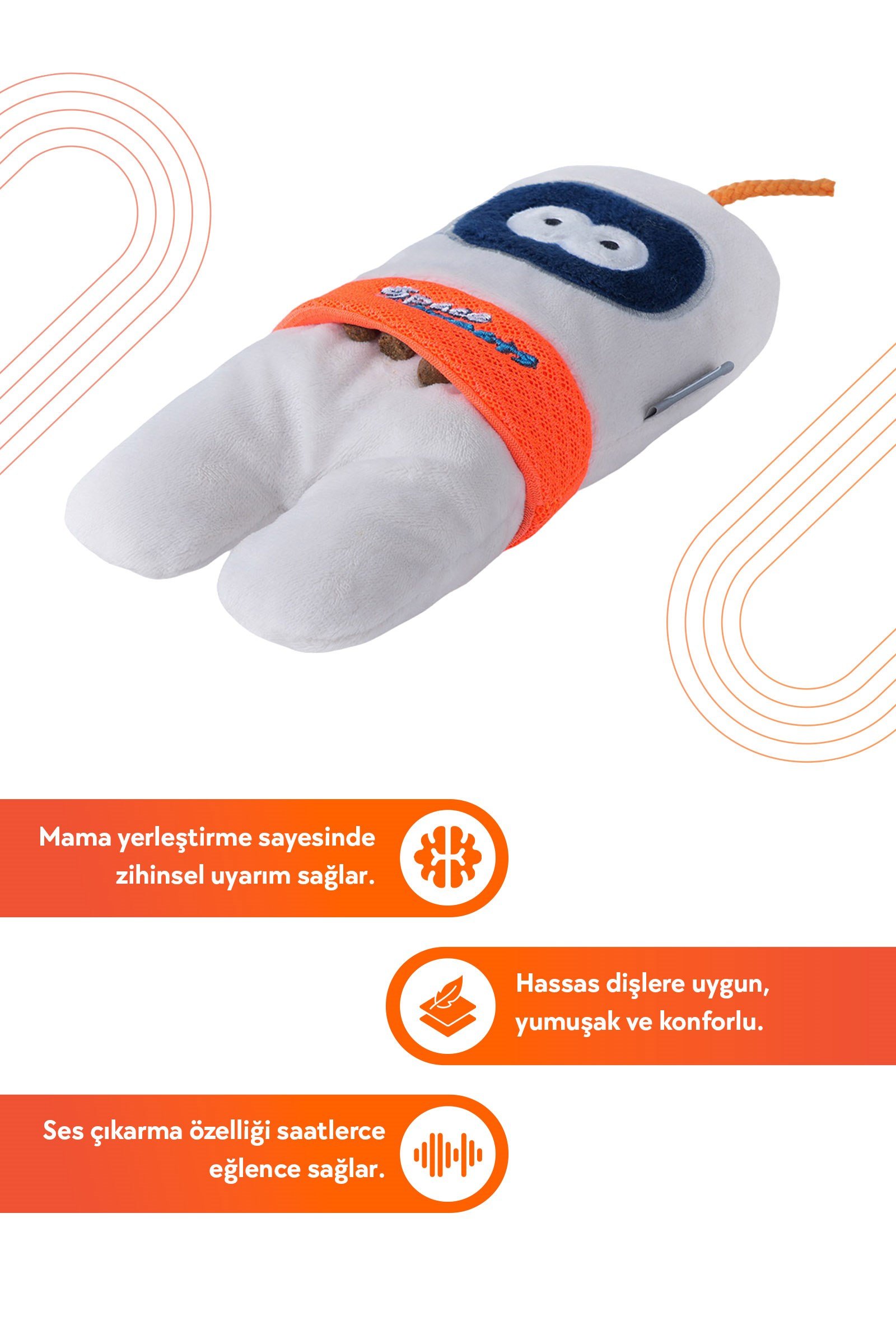 JOYSER Space Treats Astronot, Ödül Mamaları için File Cepli Köpek Oyuncağı 19 cm