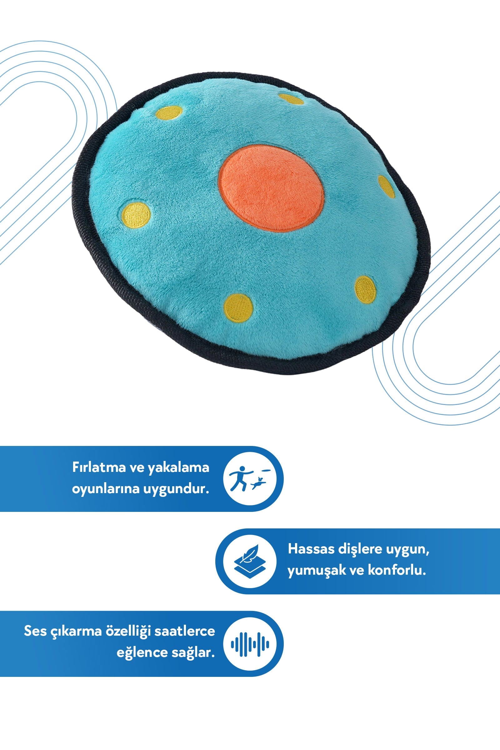 JOYSER Space Treats UFO, Ödül Mamaları için File Cepli Köpek Oyuncağı19 cm