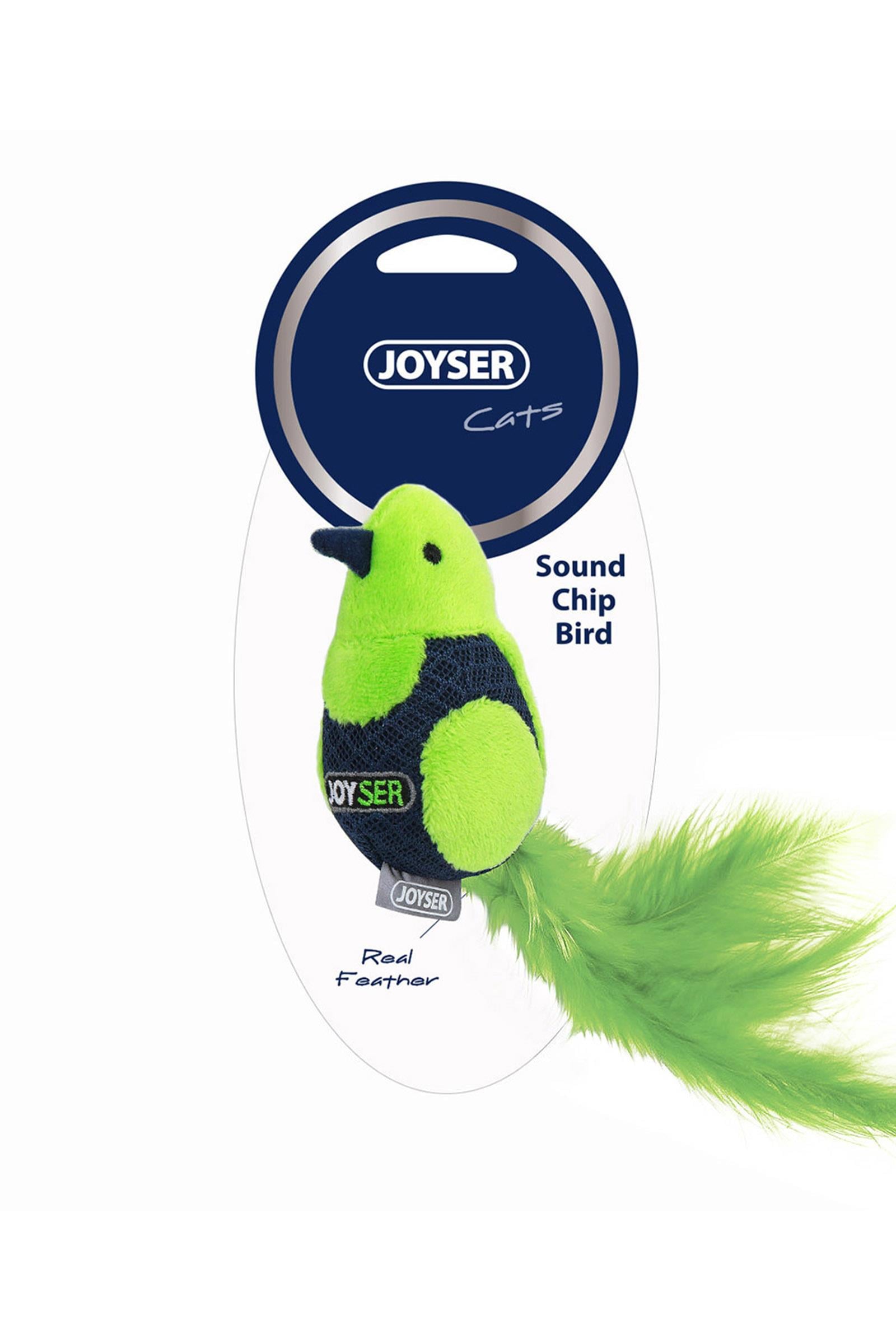 JOYSER Tüylü ve Sesli Hareketli Kuş, Kedi Oyuncağı 19 cm
