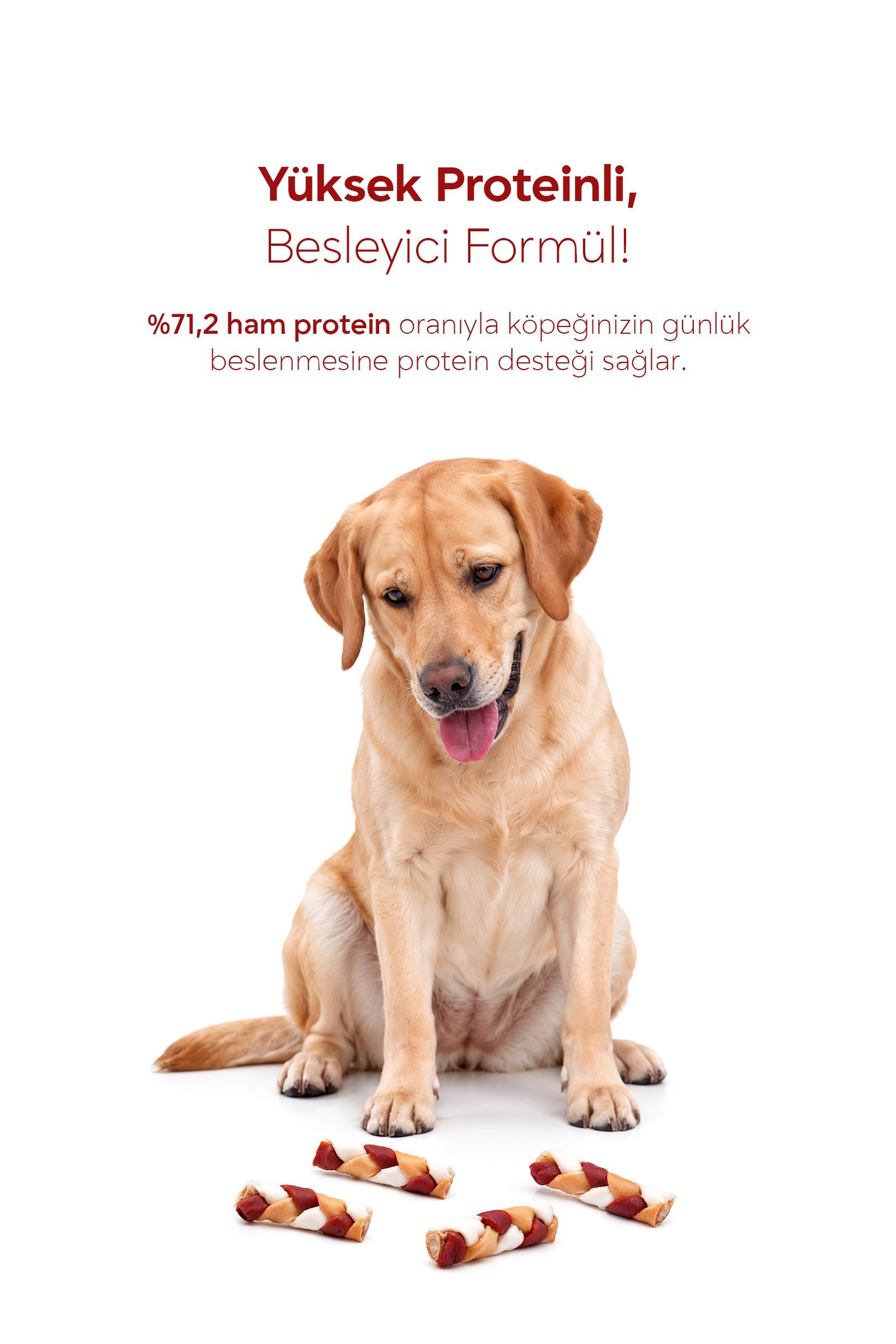 YAOWO 2,5 İnç Küçük Boy Örgü Köpek Çiğneme Ödülü 7 Adet 90 g