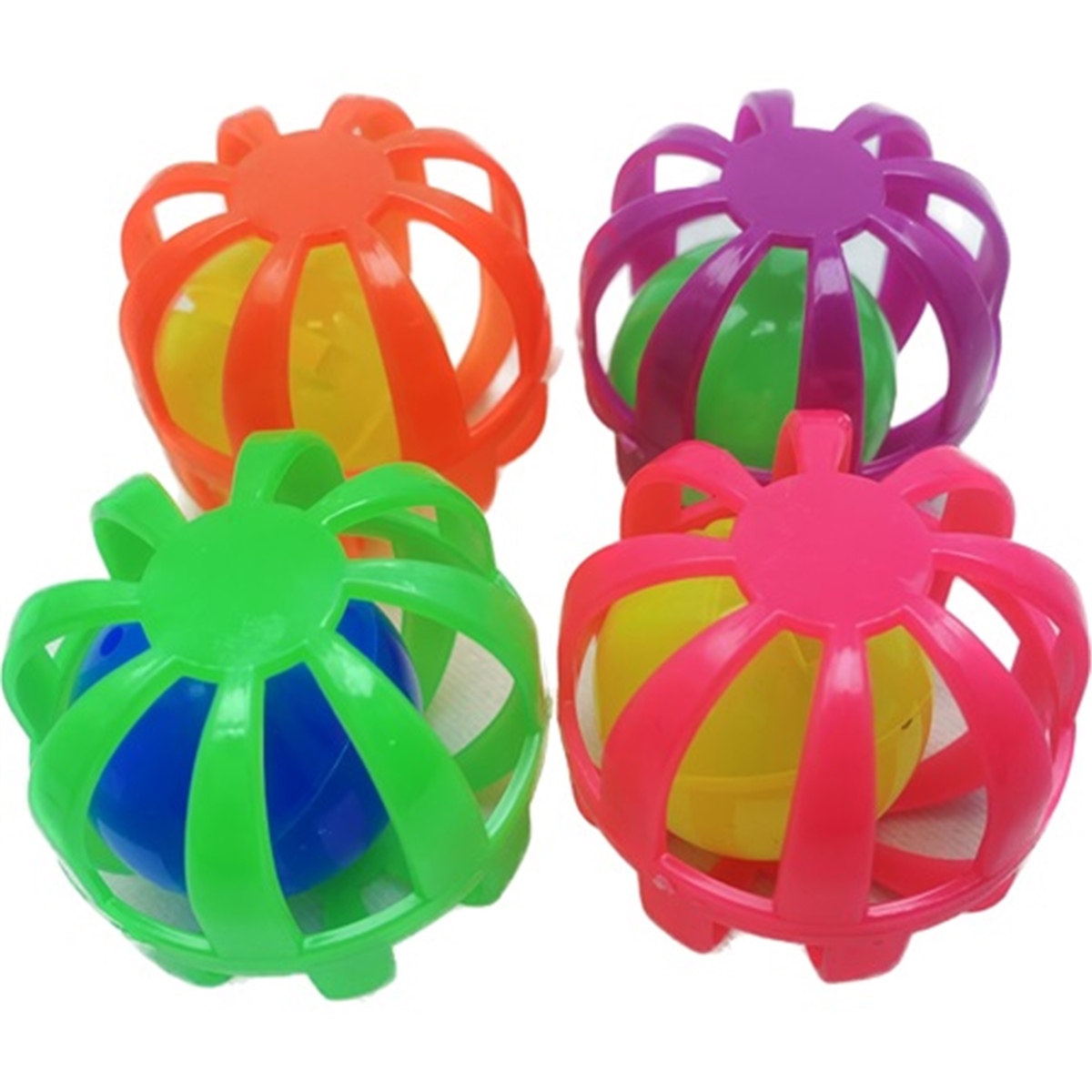 Zampa 4 cm Çıngıraklı Geometrik Top Kedi Oyuncağı 4 lü