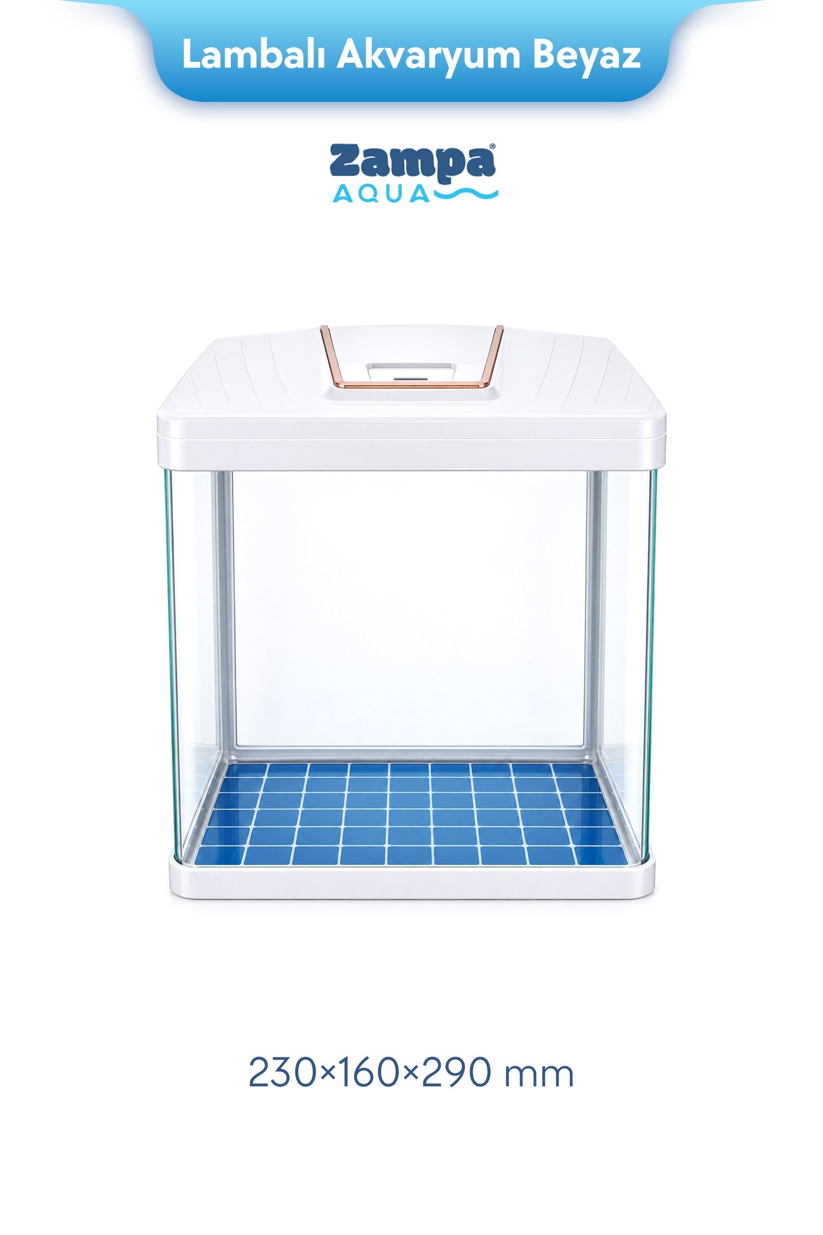 Zampa AQUA Jingming Akvaryum Beyaz 230×160×290 mm