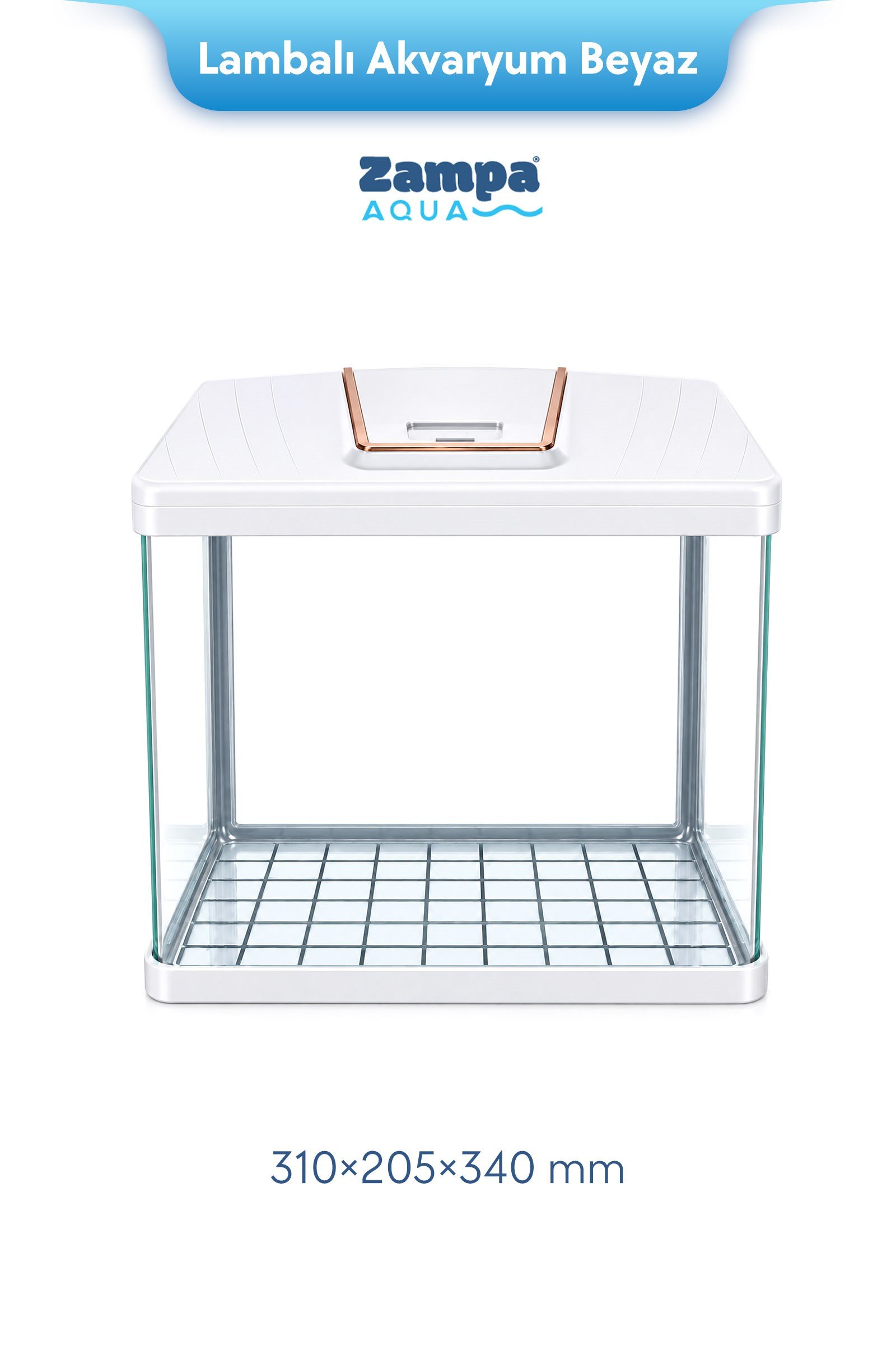 Zampa AQUA Jingming Akvaryum Beyaz 310×205×340 mm