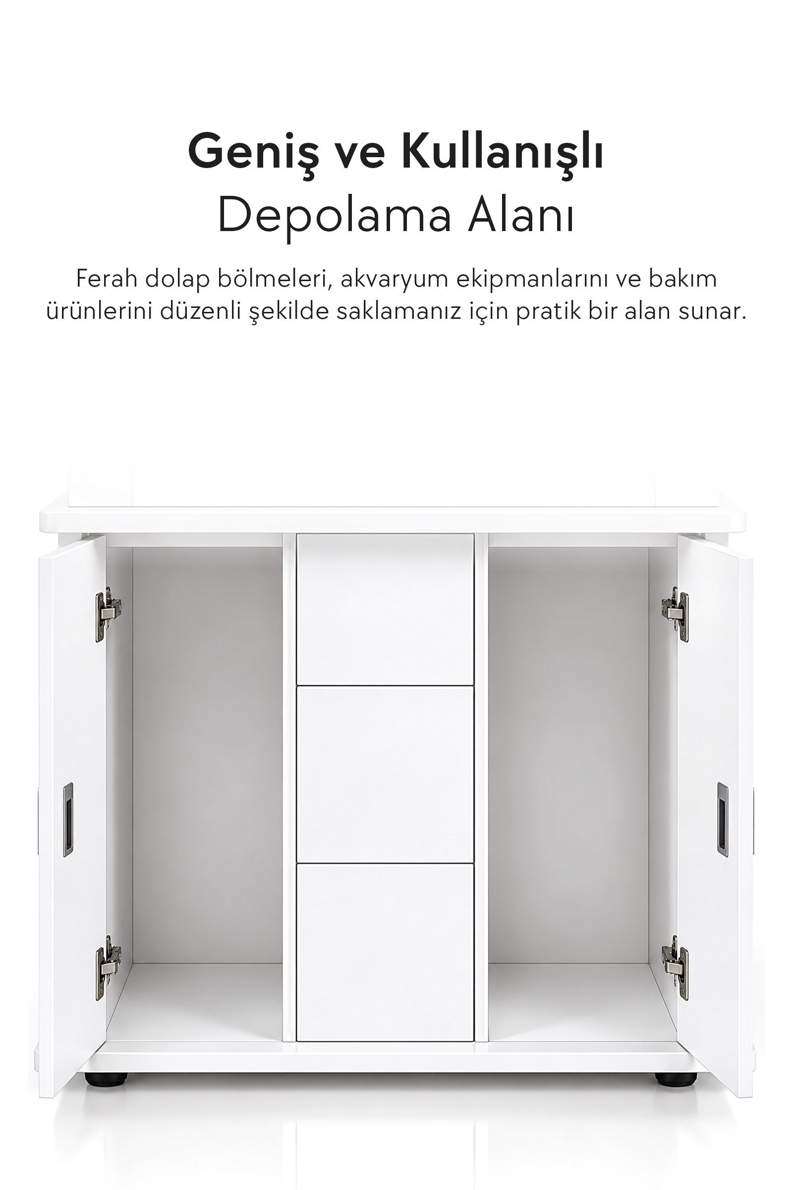 Zampa AQUA Jingming Akvaryum Dolaplı Beyaz 620×85×610 mm