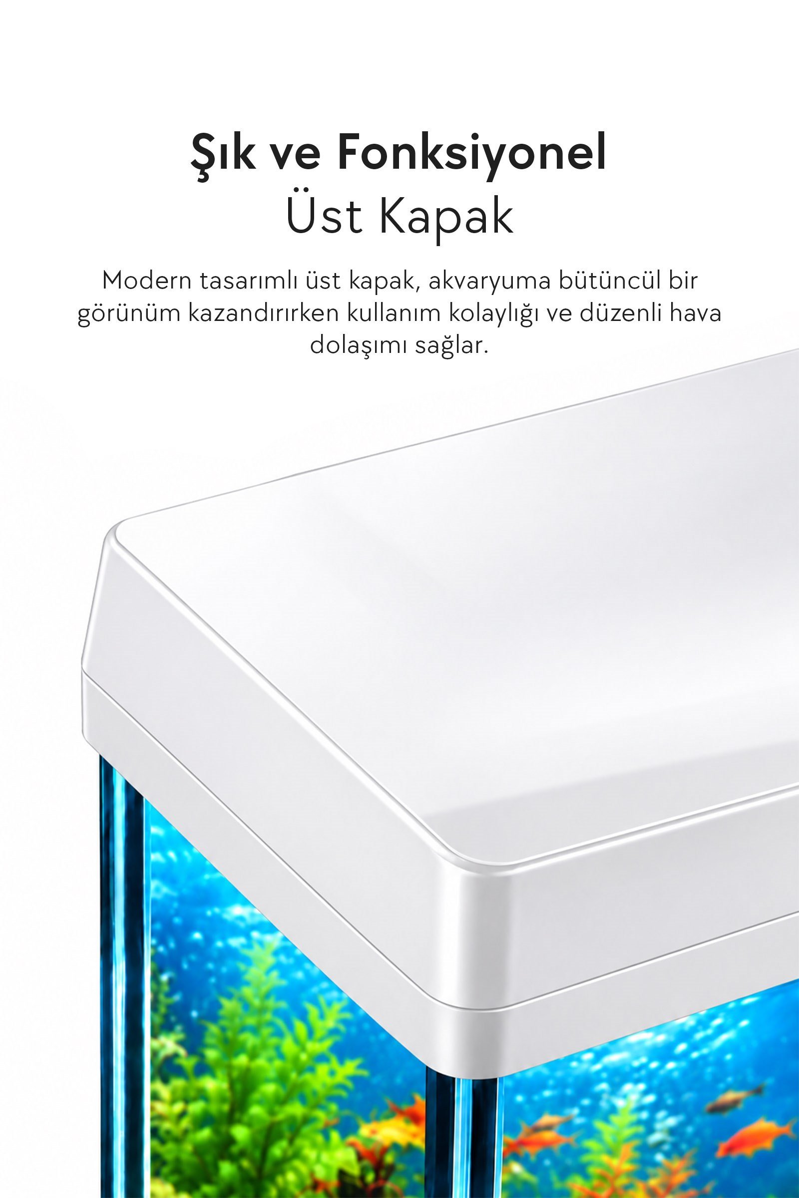 Zampa AQUA Jingming Akvaryum Dolaplı Beyaz 620×85×610 mm