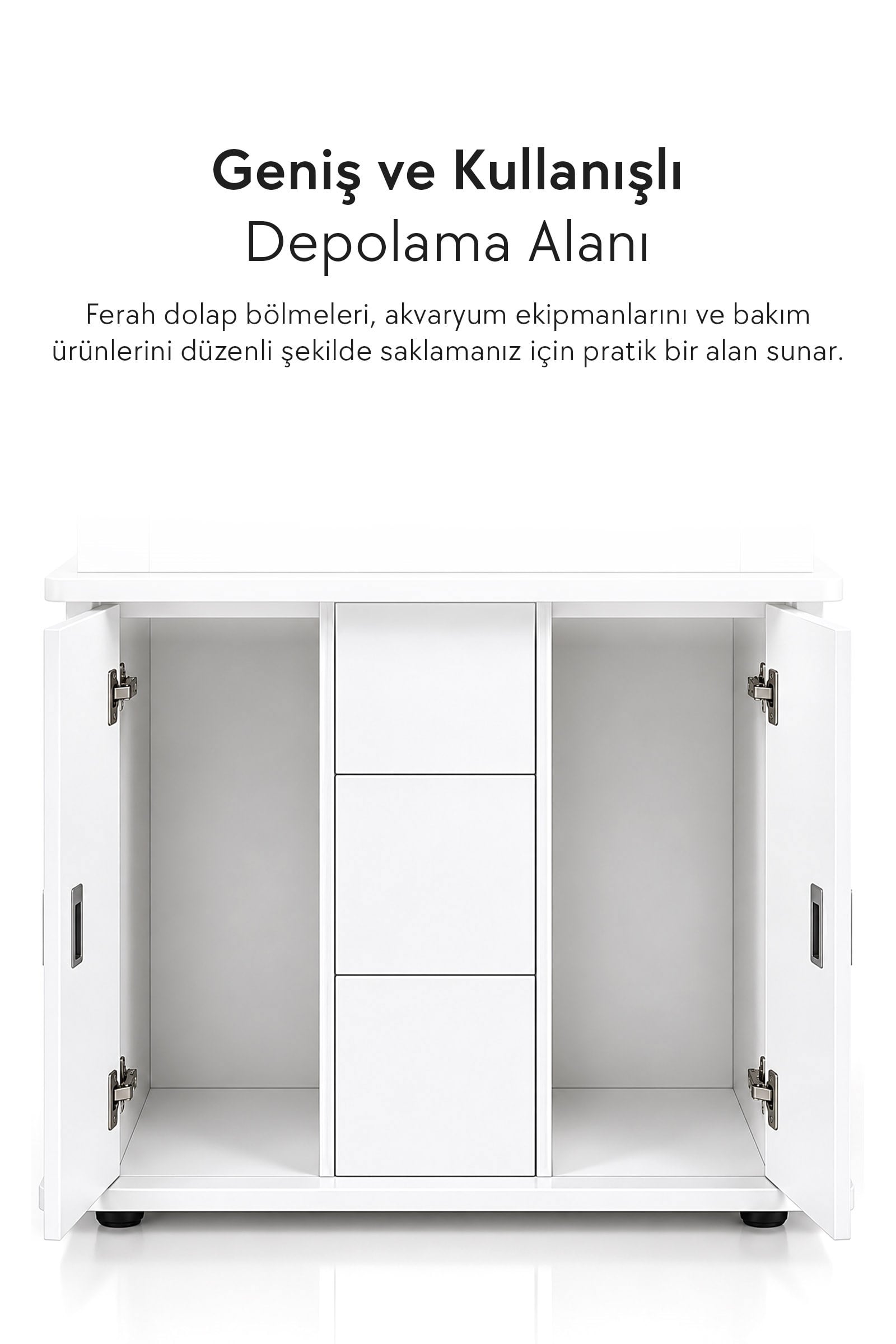 Zampa AQUA Jingming Akvaryum Dolaplı Beyaz 820×90×610 mm