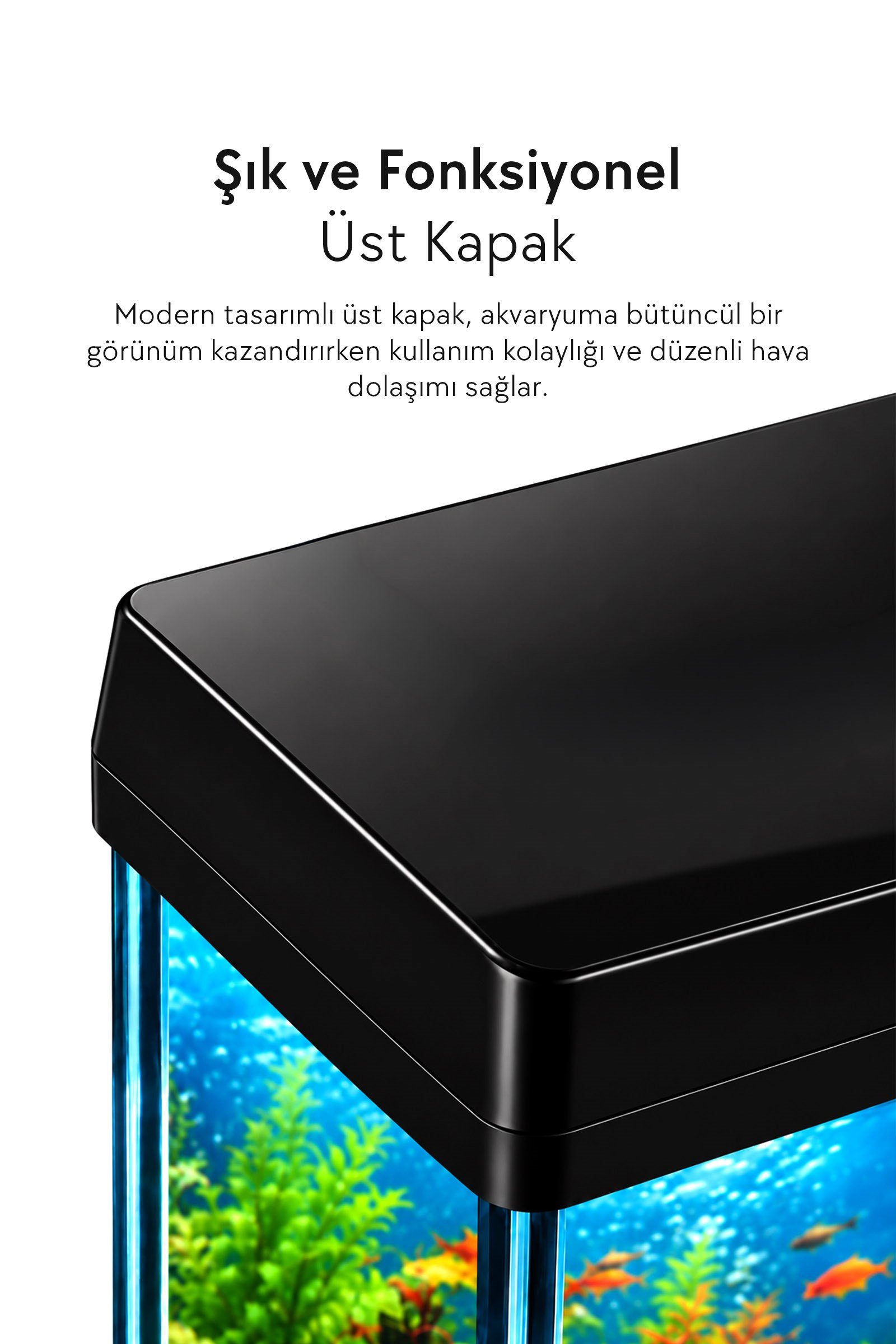 Zampa AQUA Jingming Akvaryum Dolaplı Siyah 820×90×610 mm