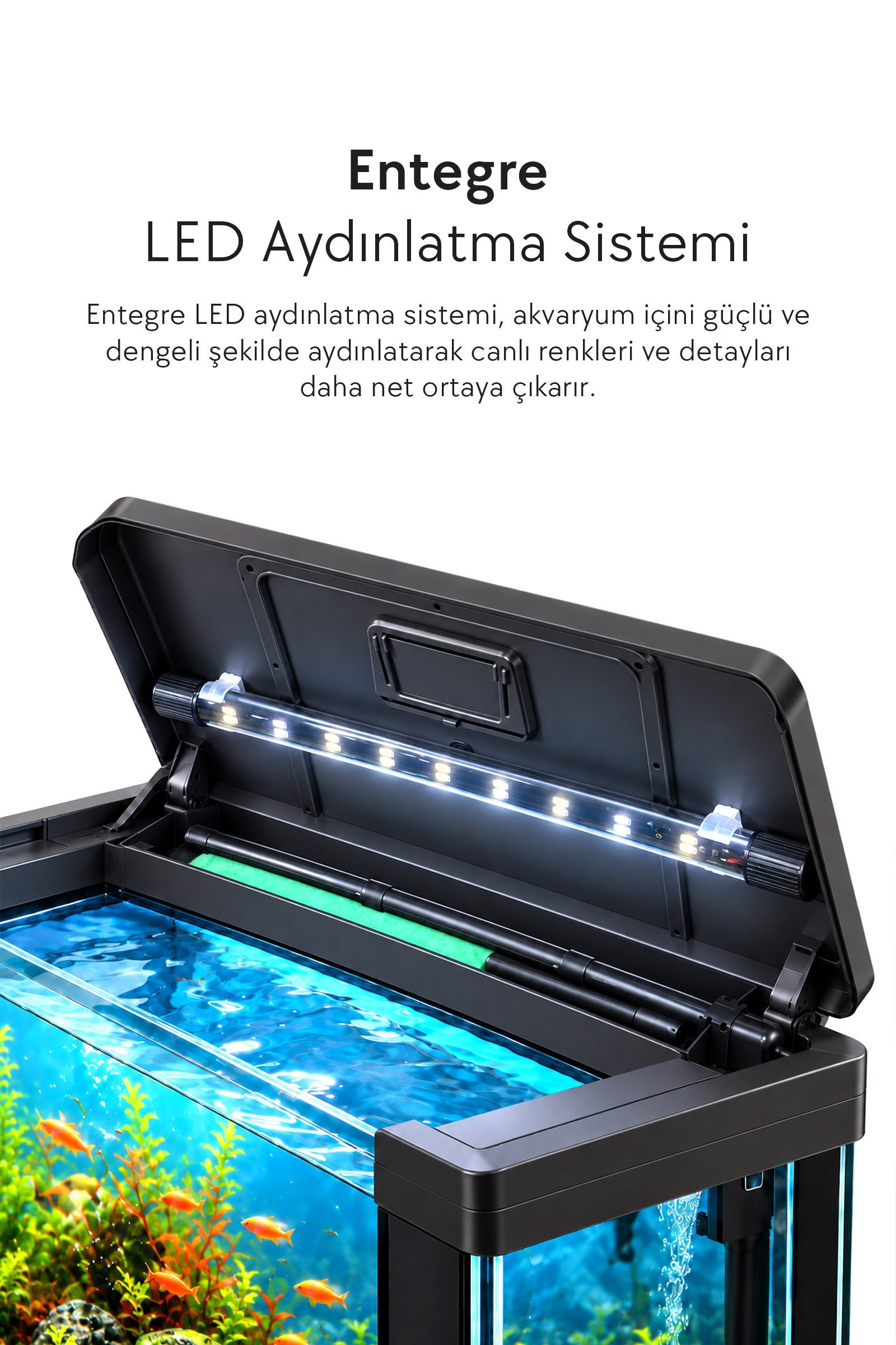 Zampa AQUA Jingming Akvaryum Dolaplı Siyah 820×90×610 mm