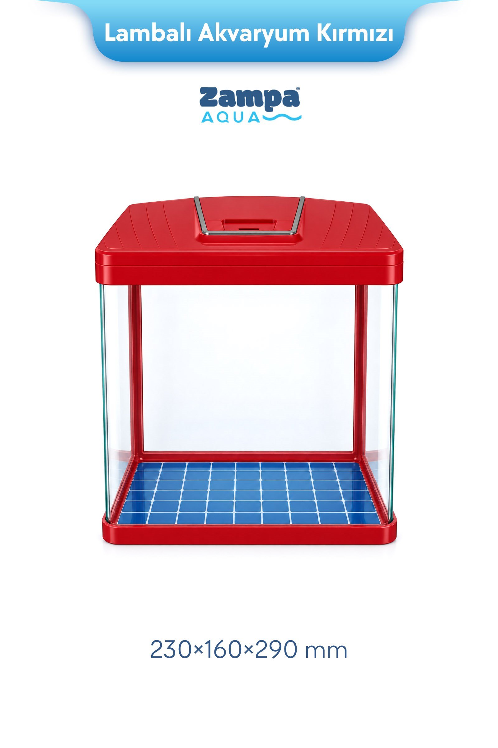 Zampa AQUA Jingming Akvaryum Kırmızı 230×160×290 mm